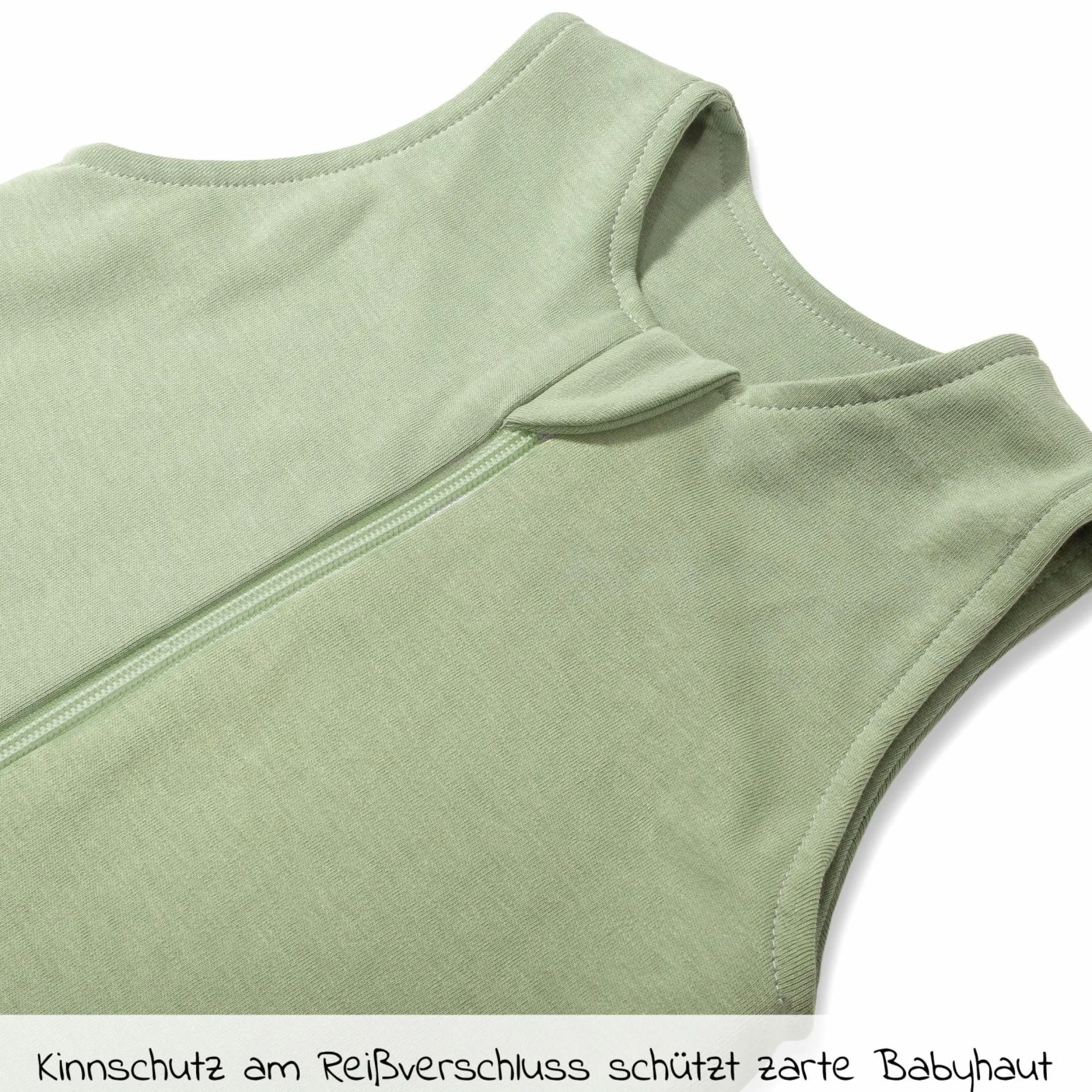 Baumwoll-Schlafsack - Interlock - Olive - Gr. 90 cm