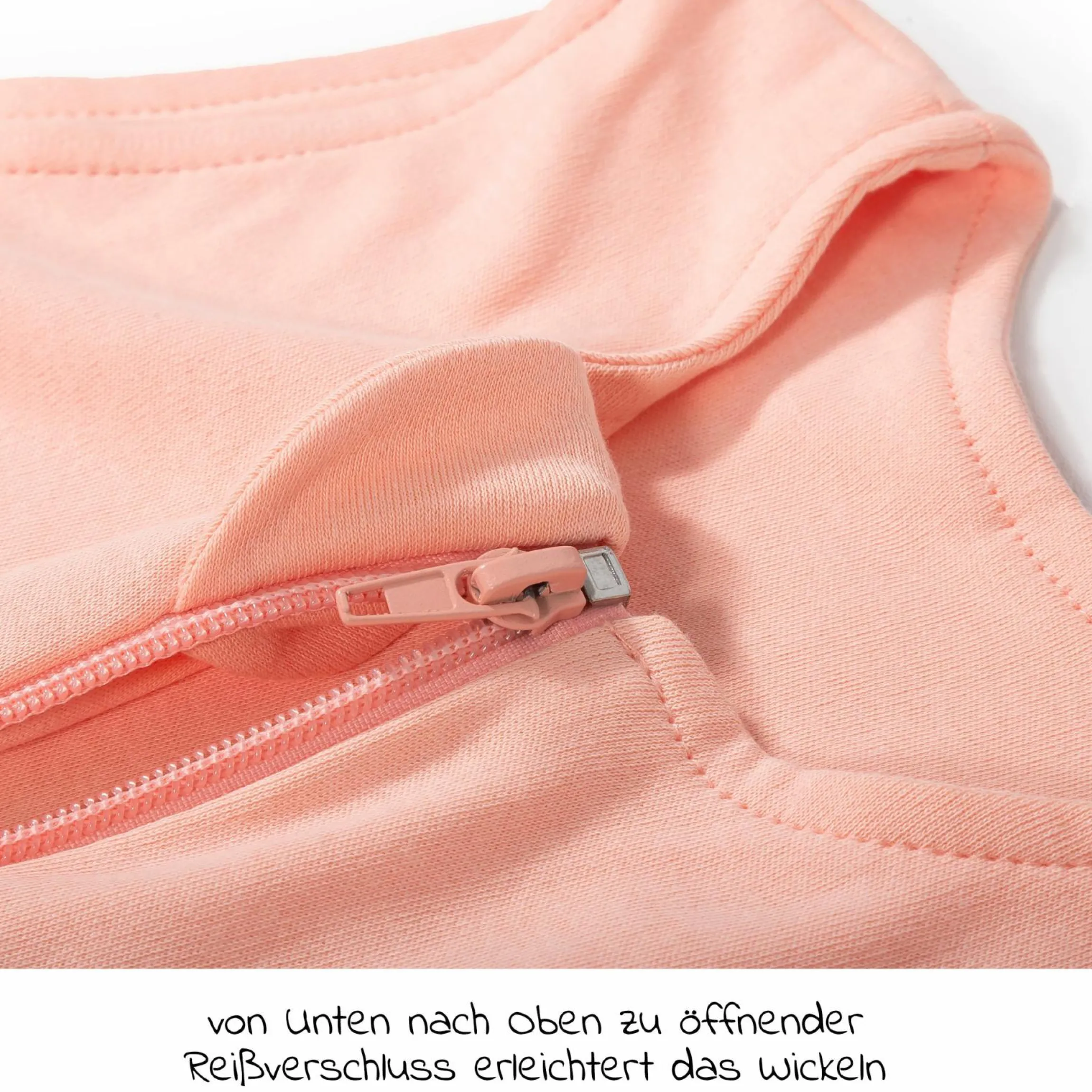 Baumwoll-Schlafsack - Interlock - Apricot - Gr. 70 cm
