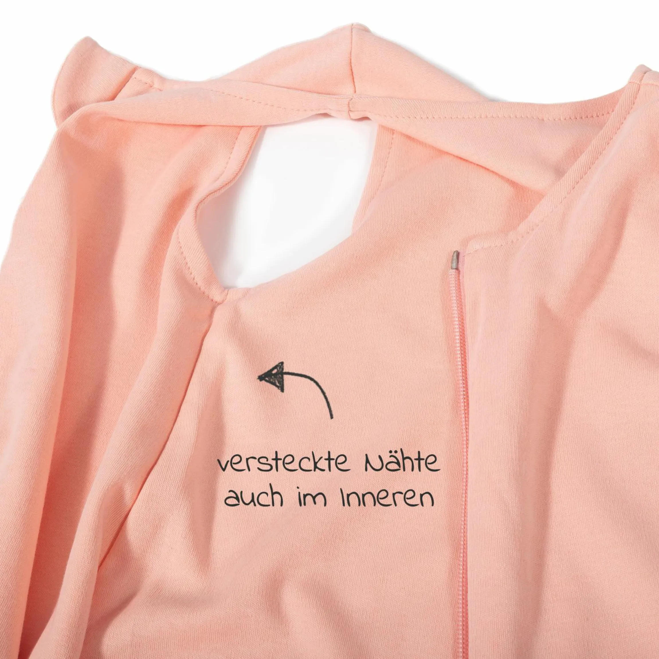 Baumwoll-Schlafsack - Interlock - Apricot - Gr. 70 cm