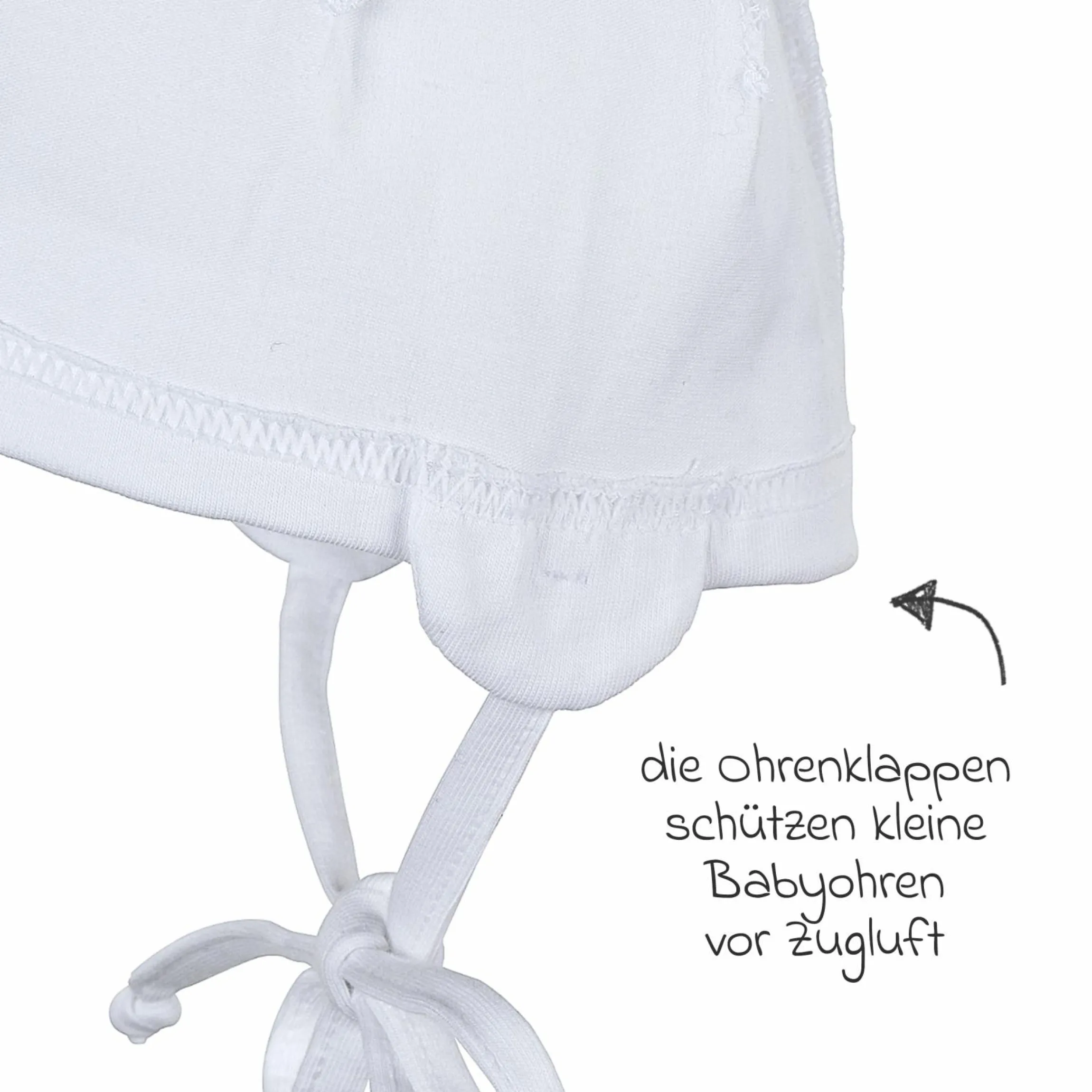 Beanie zum Binden - Weiß - Gr. 39