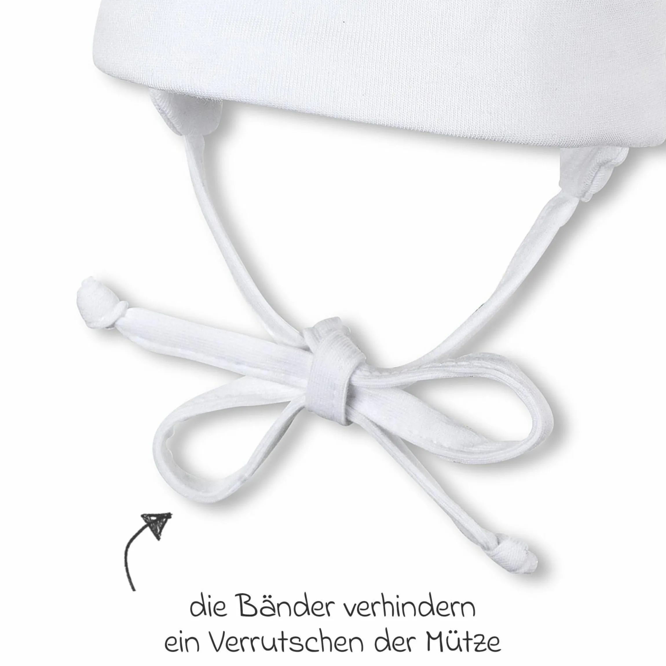 Beanie zum Binden - Weiß - Gr. 39