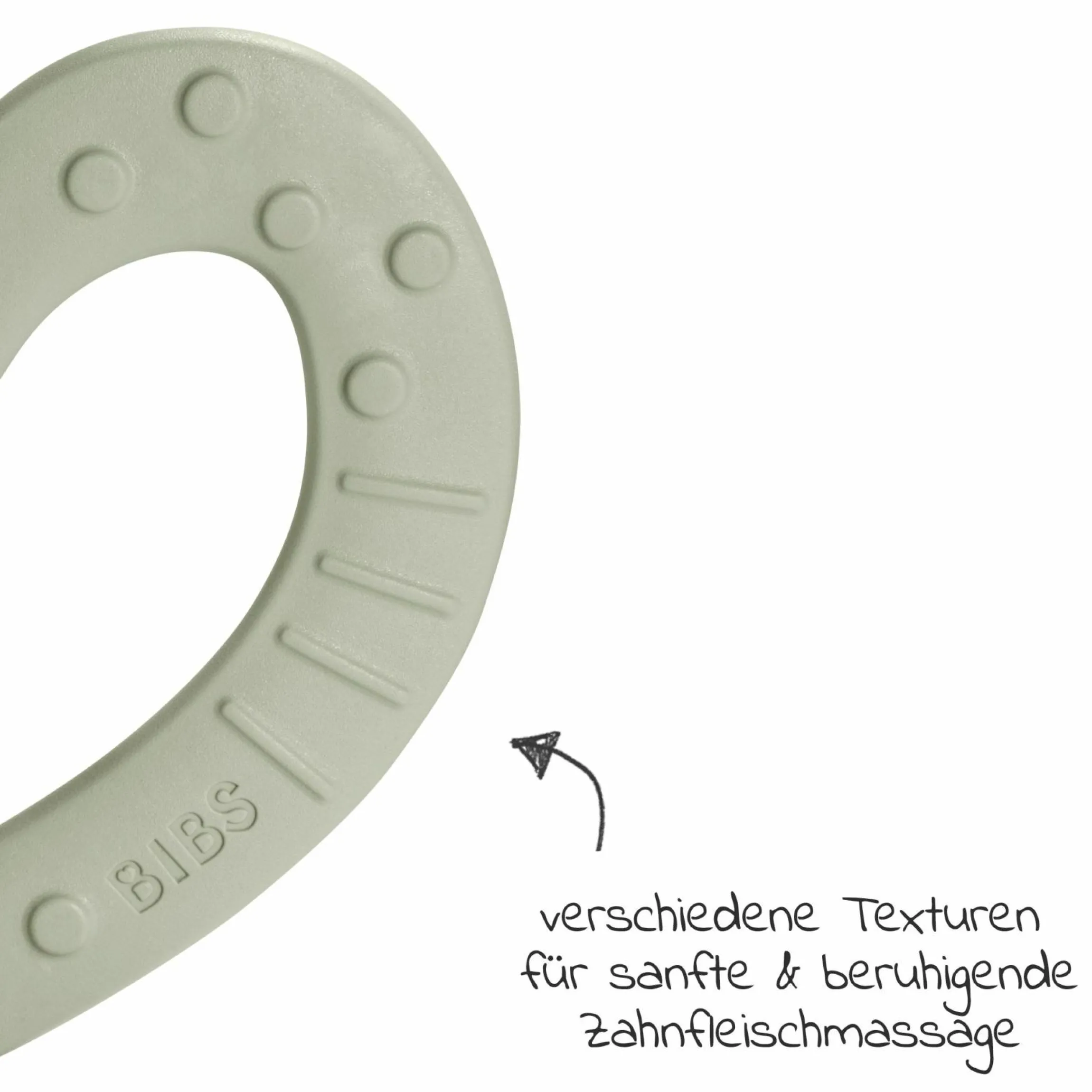 Beißring - Baby Bitie - Heart - Sage