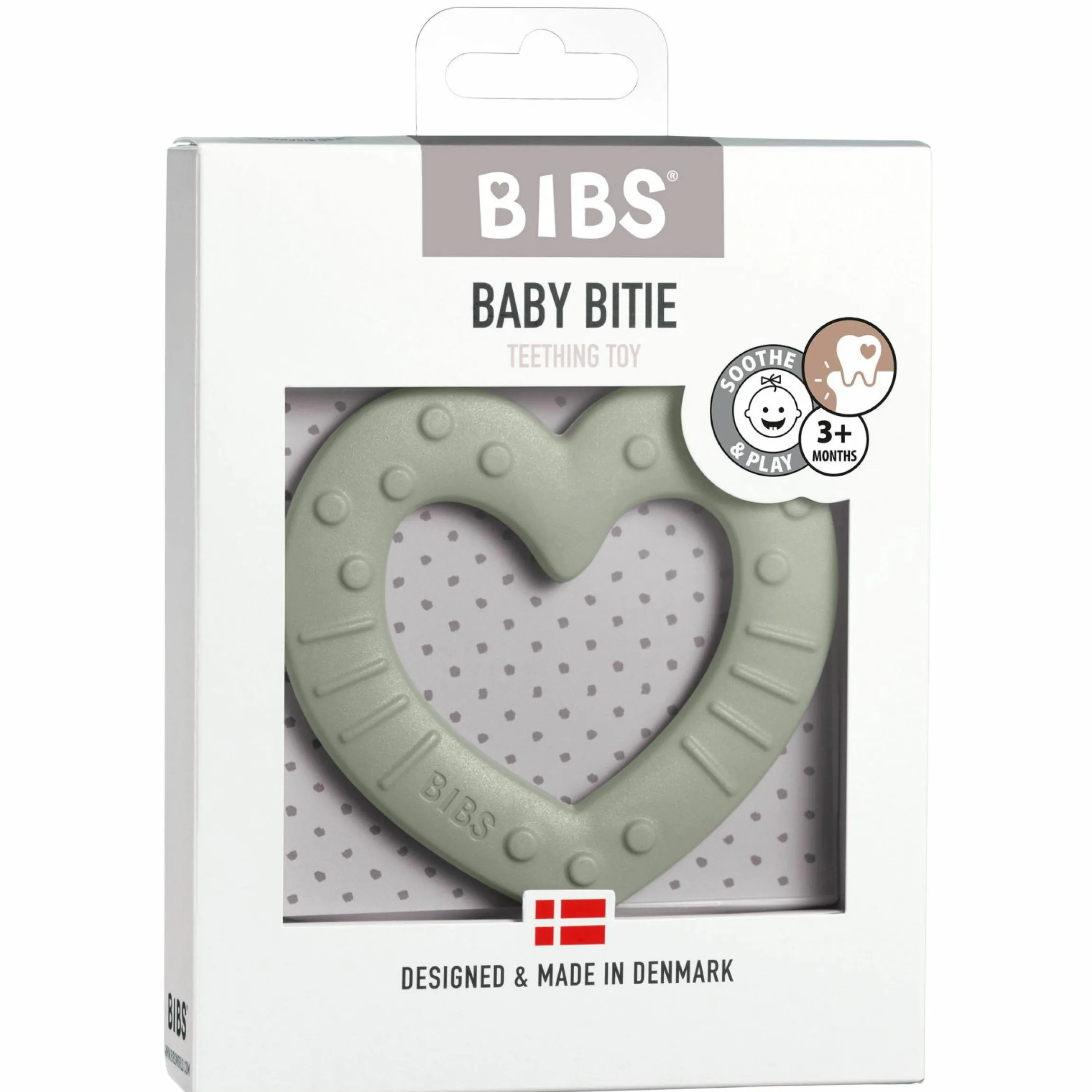 Beißring - Baby Bitie - Heart - Sage