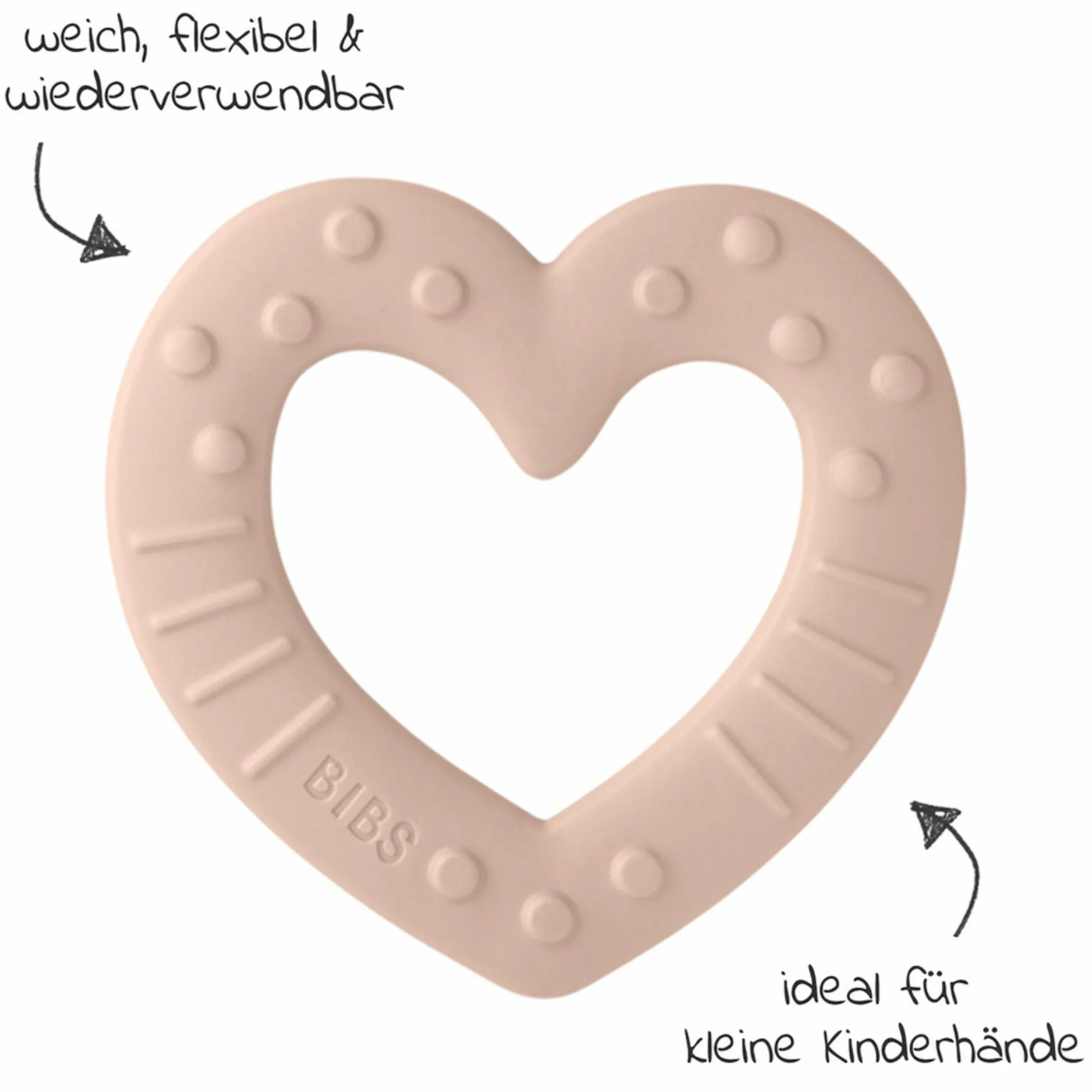 Beißring - Baby Bitie - Heart - Blush