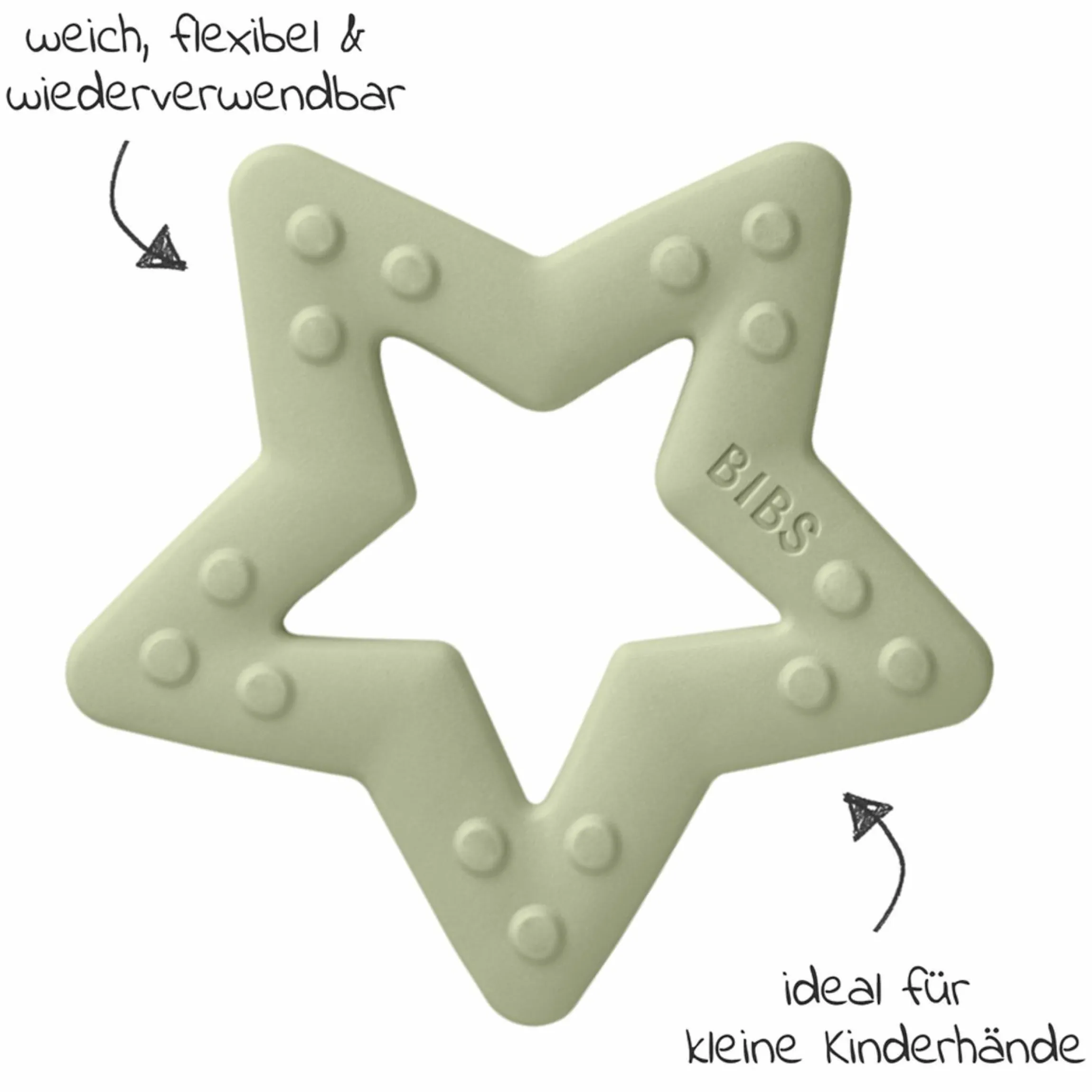 Beißring - Baby Bitie - Star - Sage