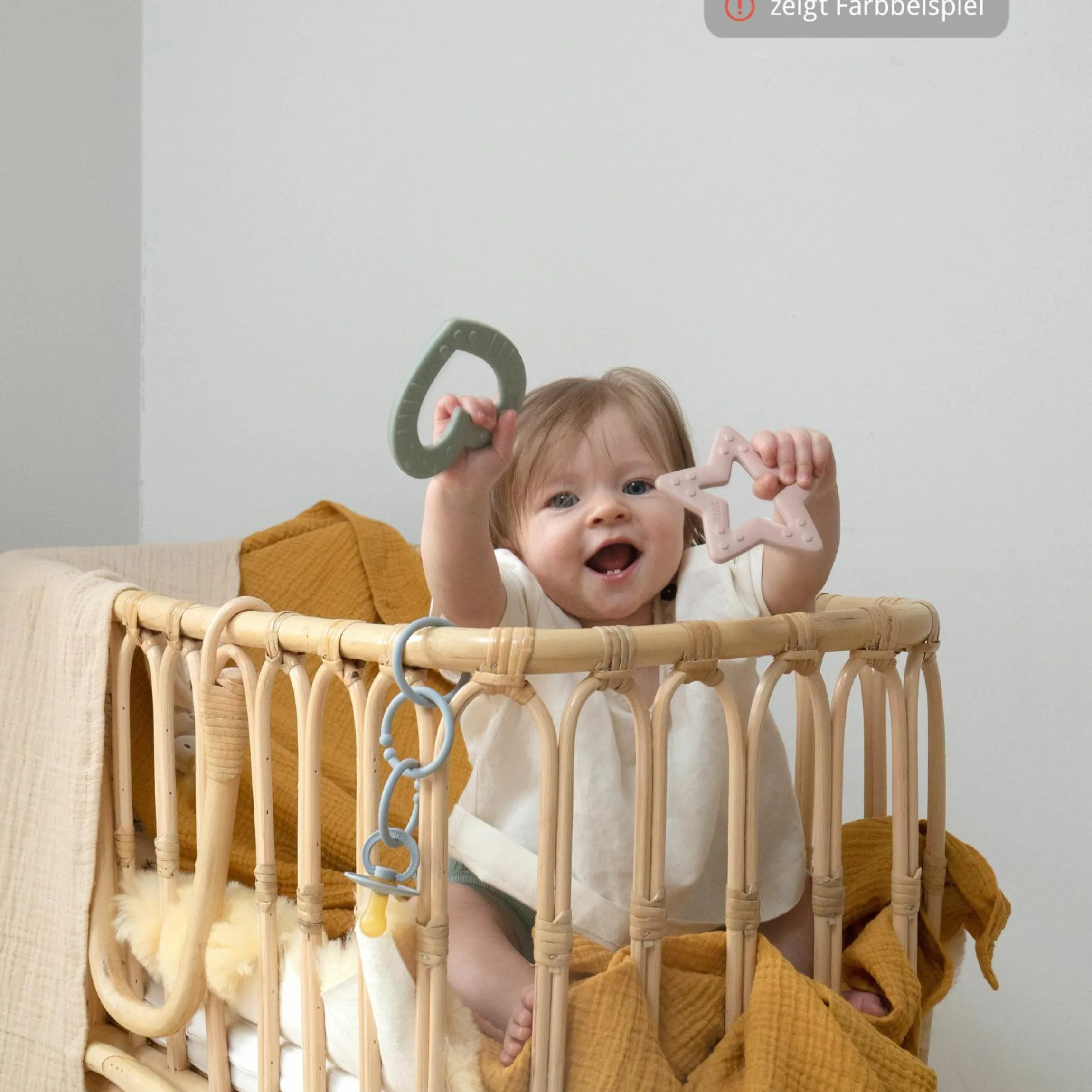 Beißring - Baby Bitie - Star - Blush