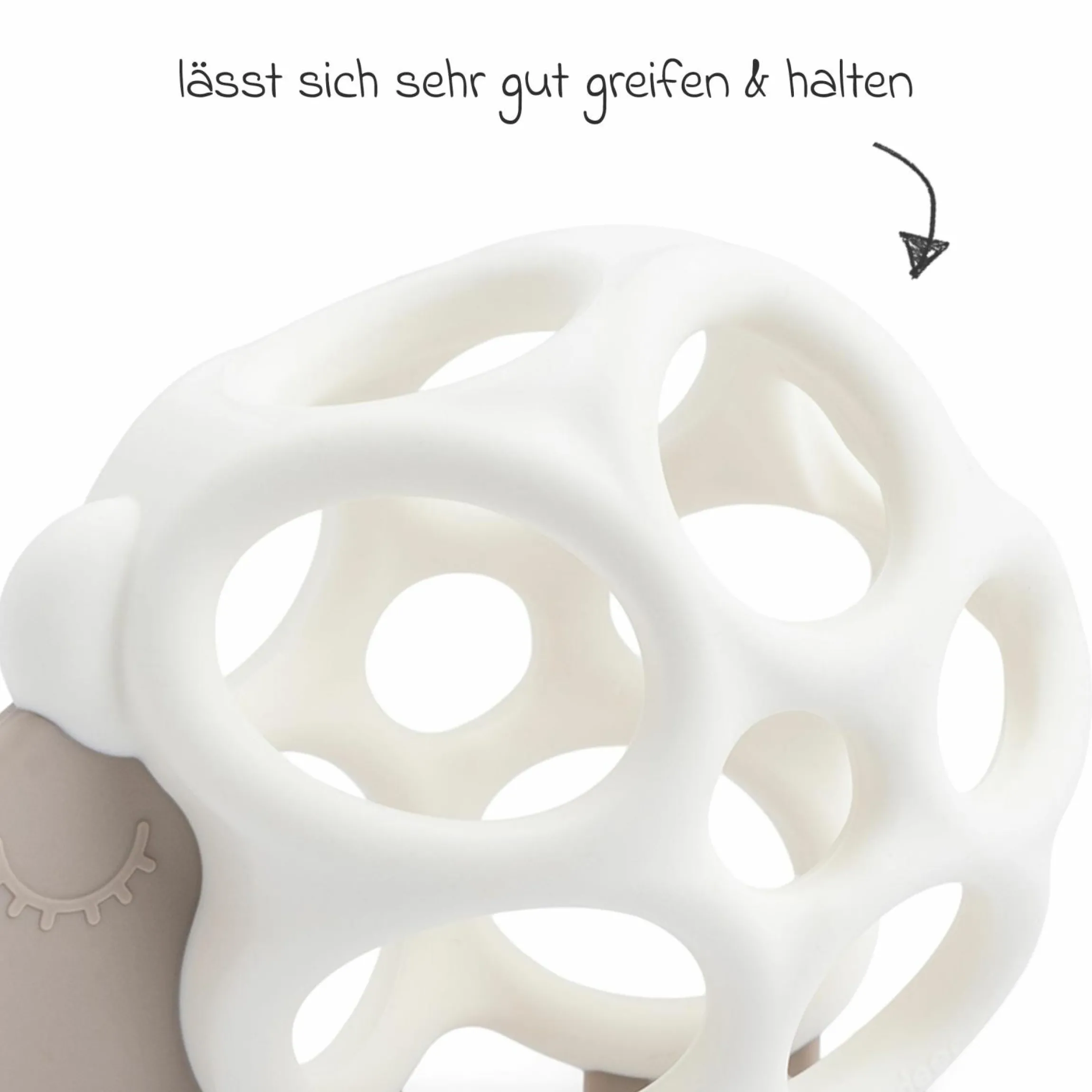 Beißring & Greifball aus Silikon - Sheepy - Sand