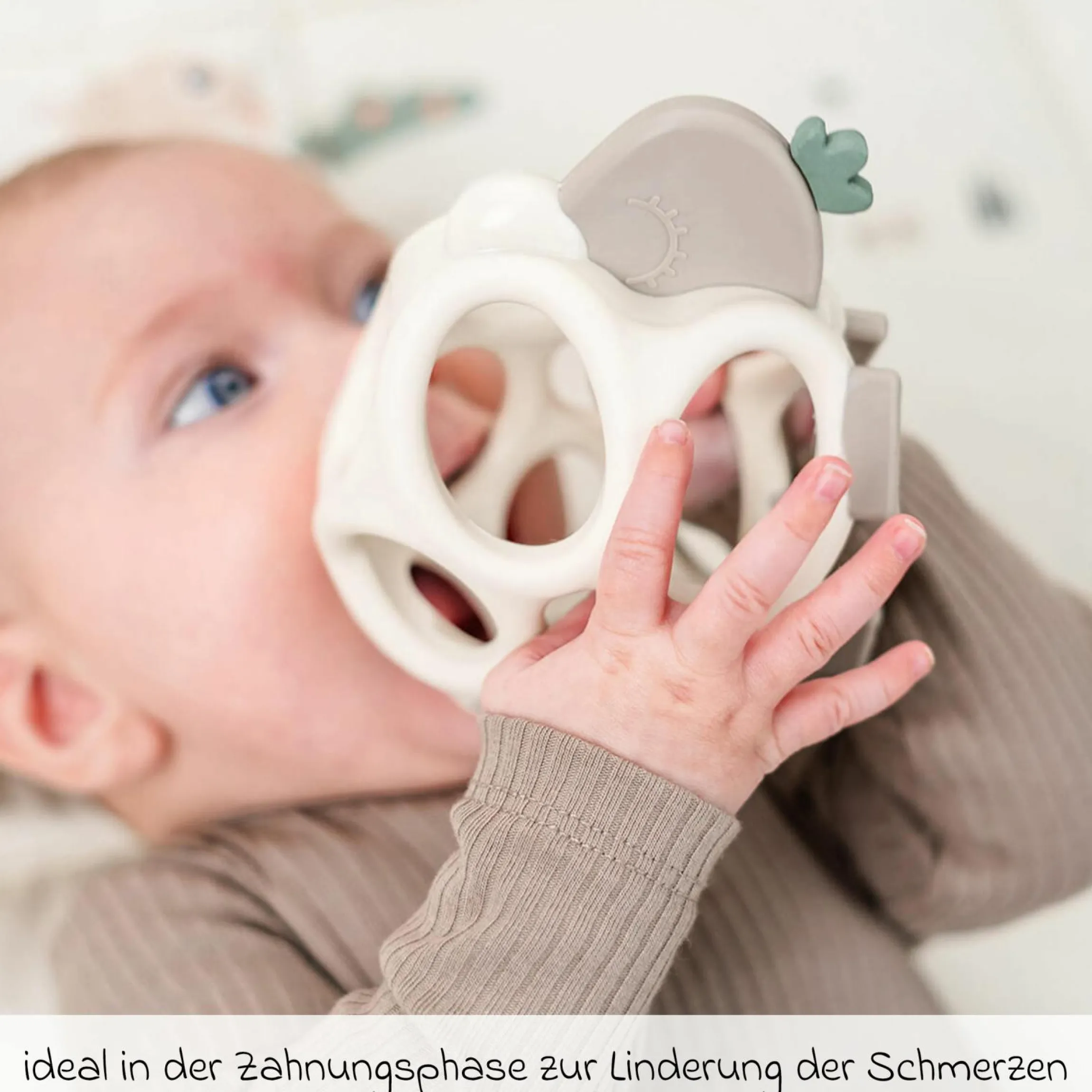 Beißring & Greifball aus Silikon - Sheepy - Sand
