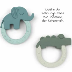 Beißring 2er Pack - Deer Friends - Grün / Blau