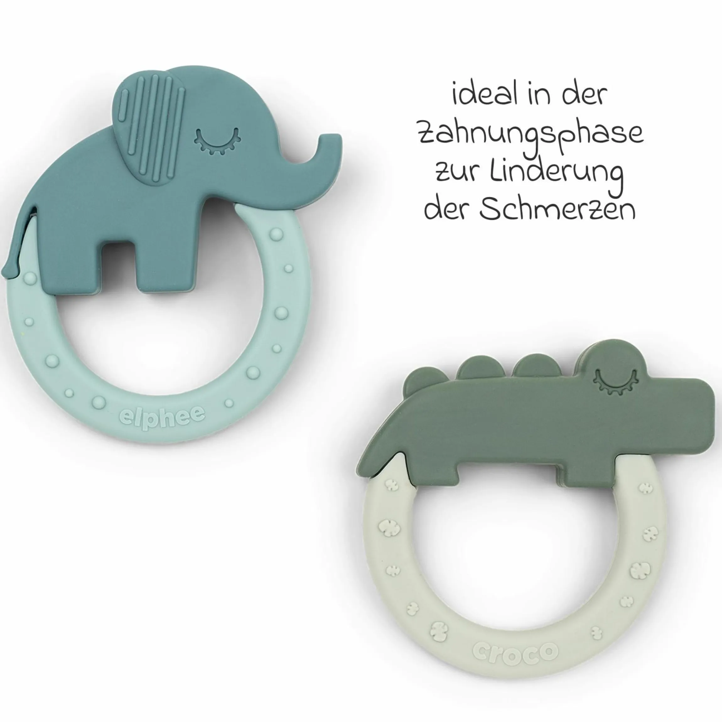 Beißring 2er Pack - Deer Friends - Grün / Blau
