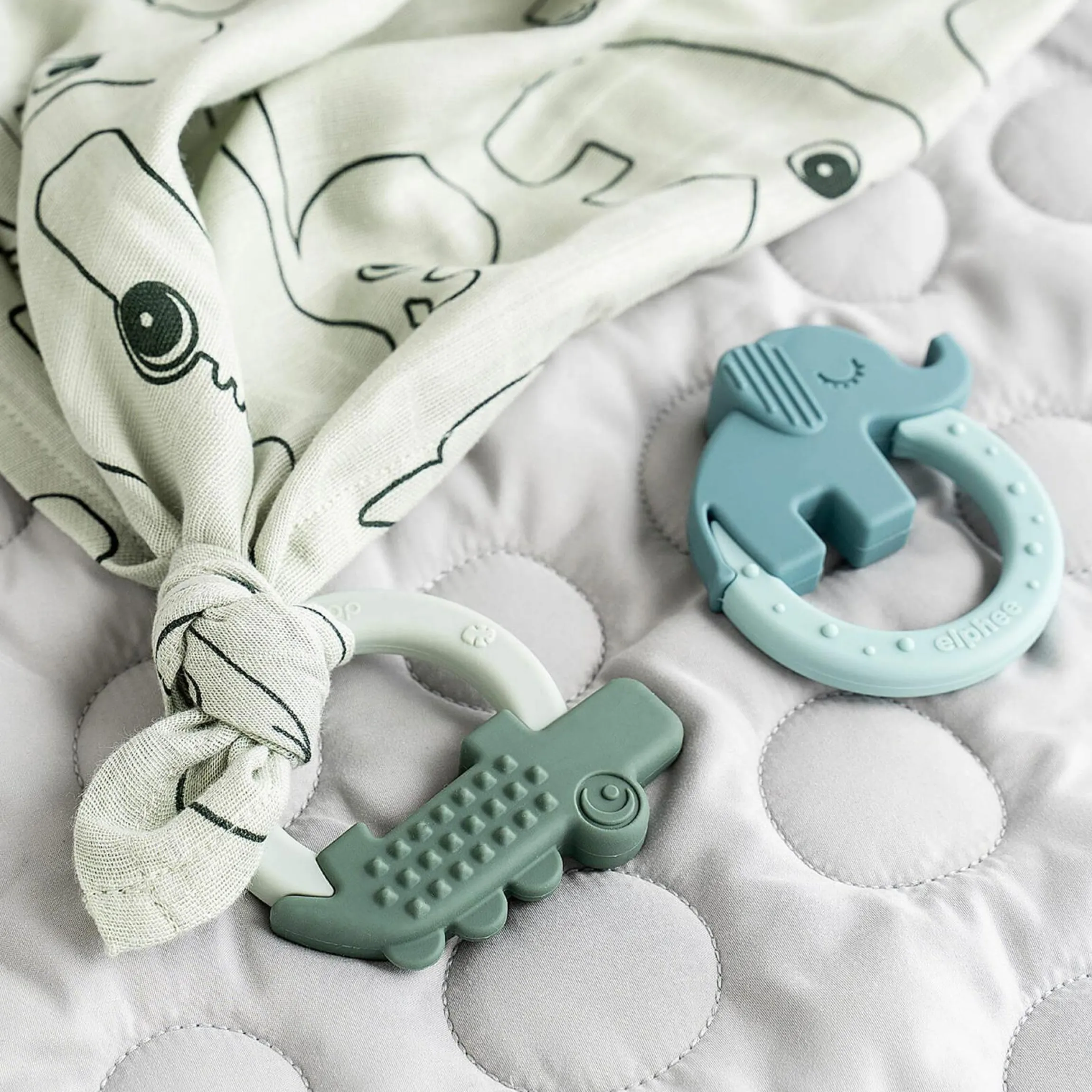 Beißring 2er Pack - Deer Friends - Grün / Blau