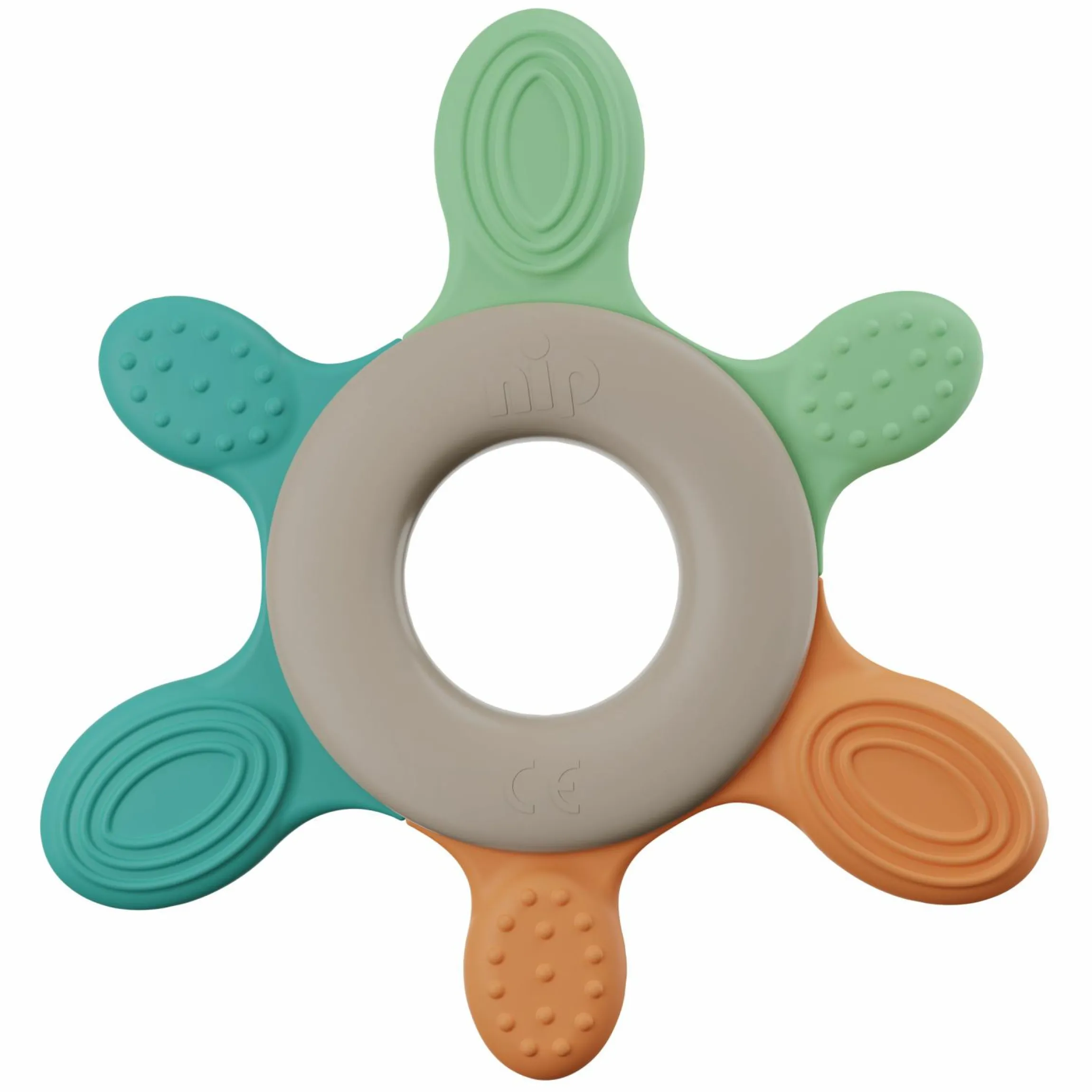 Beißring Green - Türkis / Orange / Grün