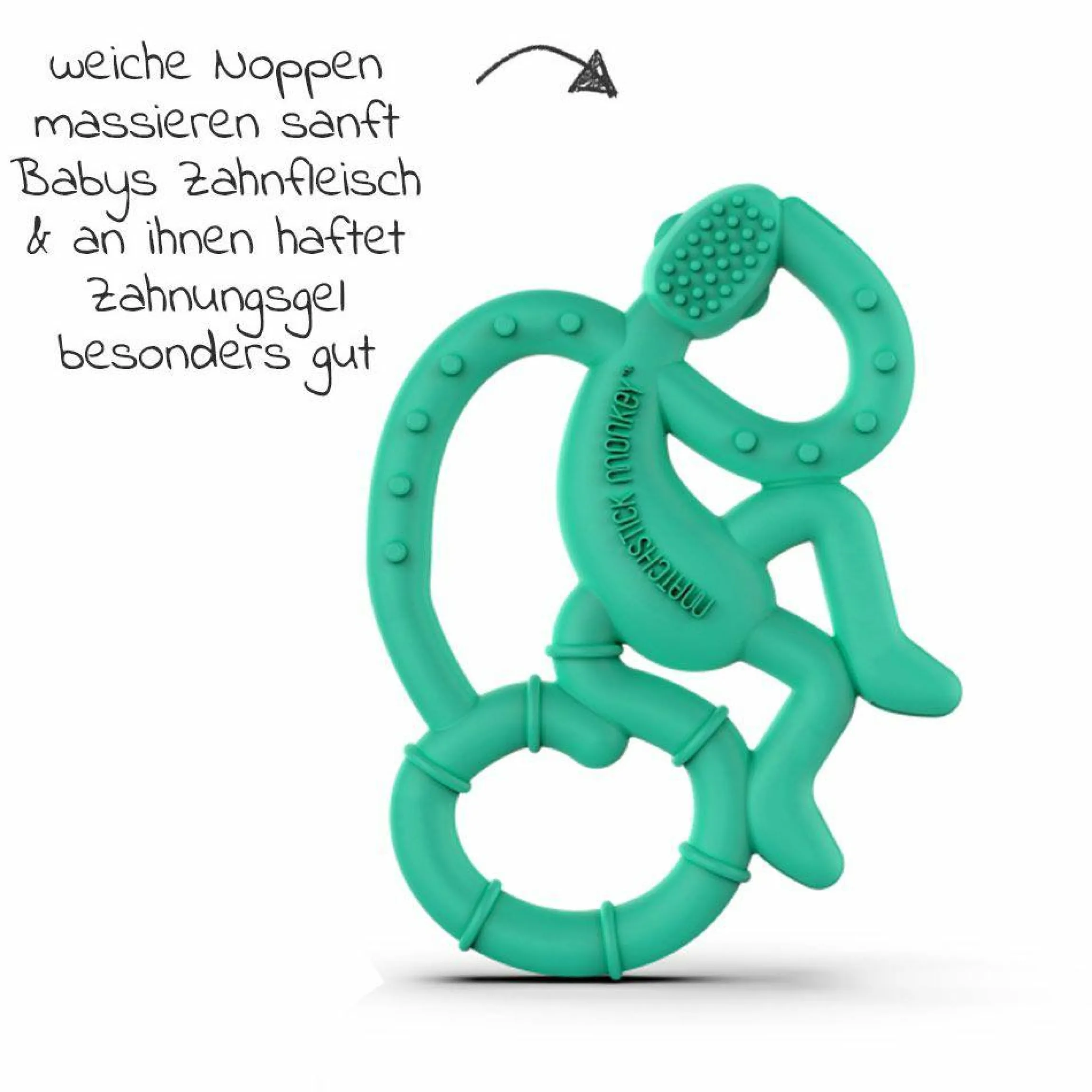 Beißring Mini - Affe - Grün