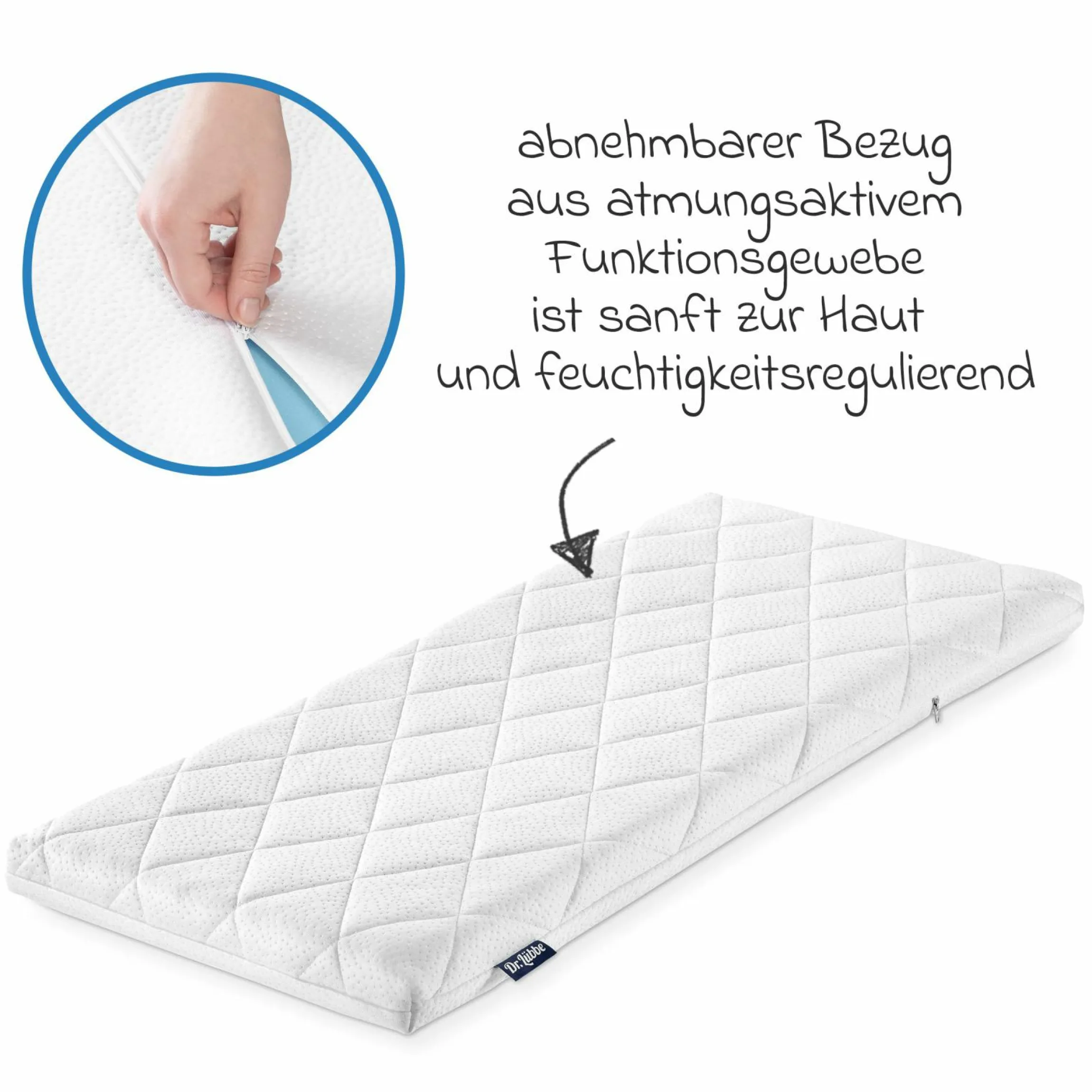 Beistellbett & Wiegen-Matratze Dr. Lübbe Air Plus 40 x 90 cm
