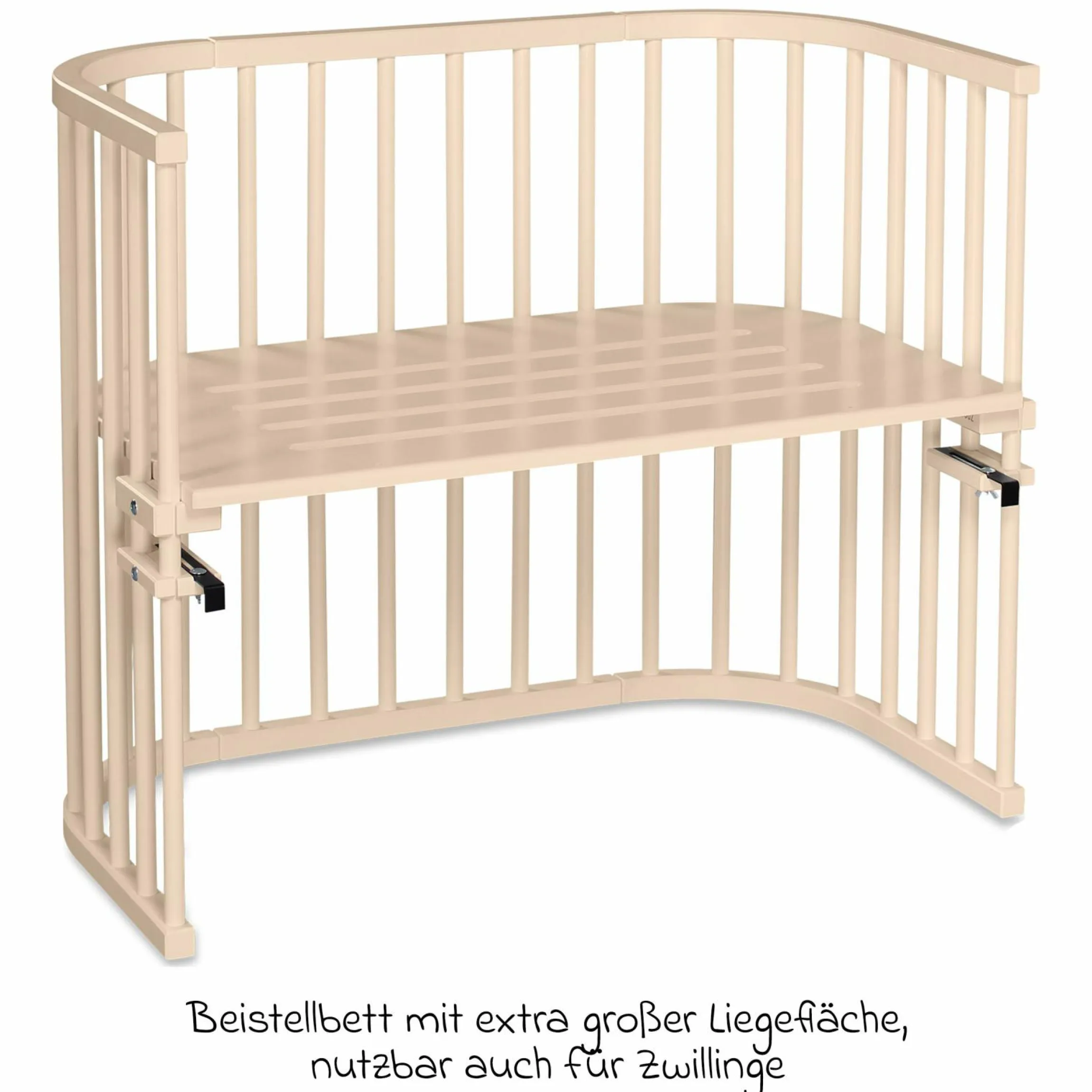 Beistellbett Boxspring - Beige lackiert - Kollektion 2024