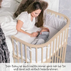 Beistellbett Boxspring - Beige lackiert - Kollektion 2024