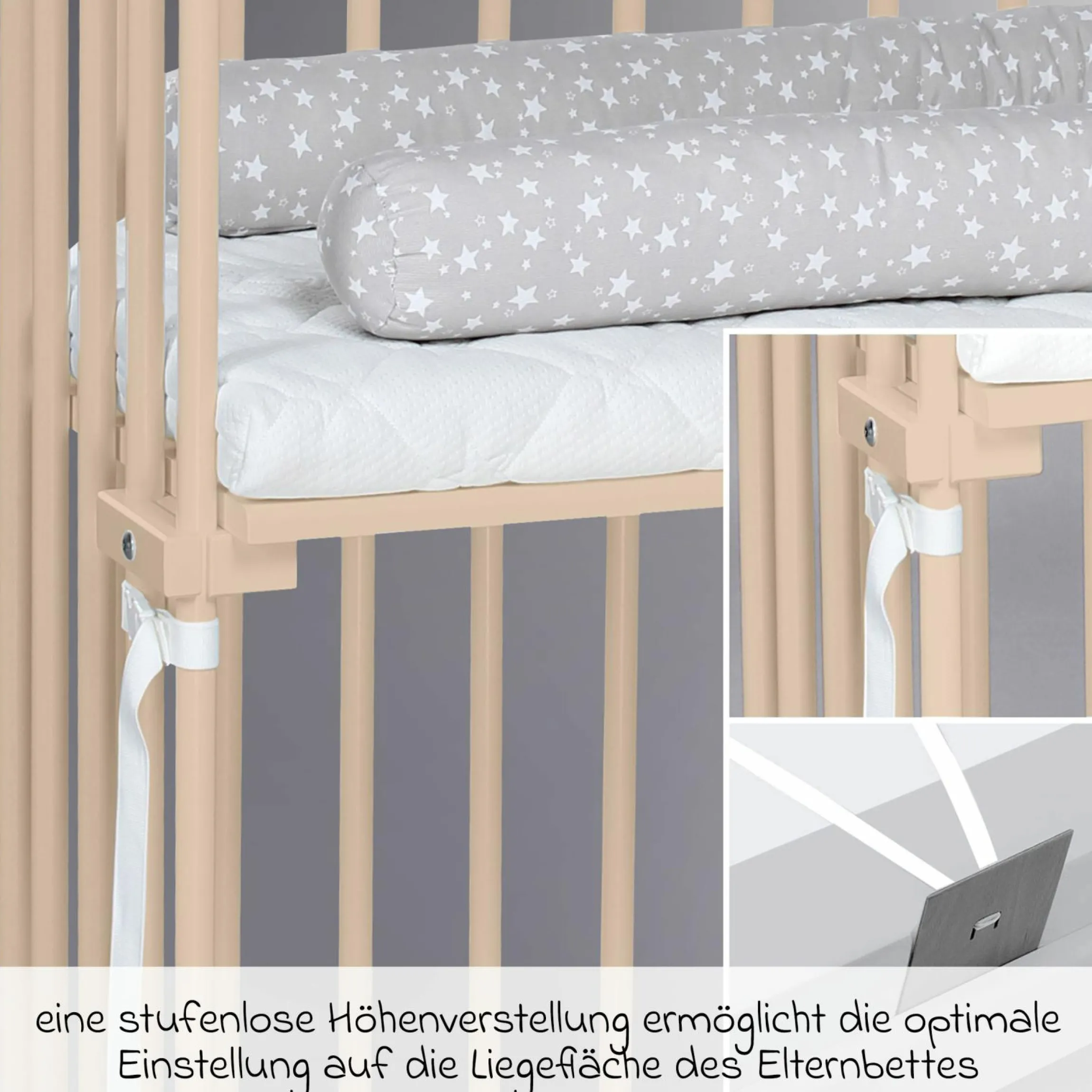 Beistellbett Boxspring - Beige lackiert - Kollektion 2024