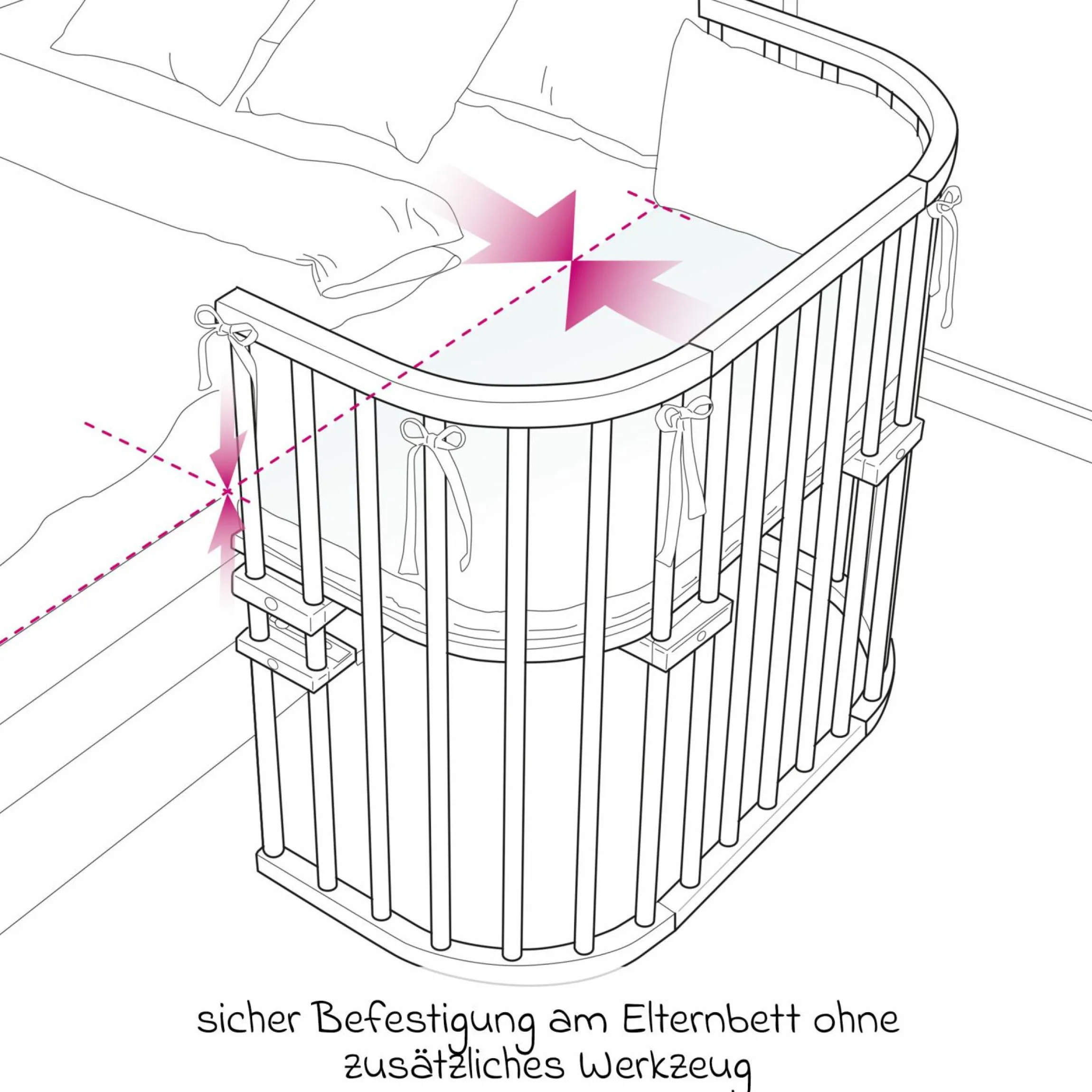 Beistellbett Boxspring Comfort Plus - Schiefergrau lackiert - Kollektion 2024