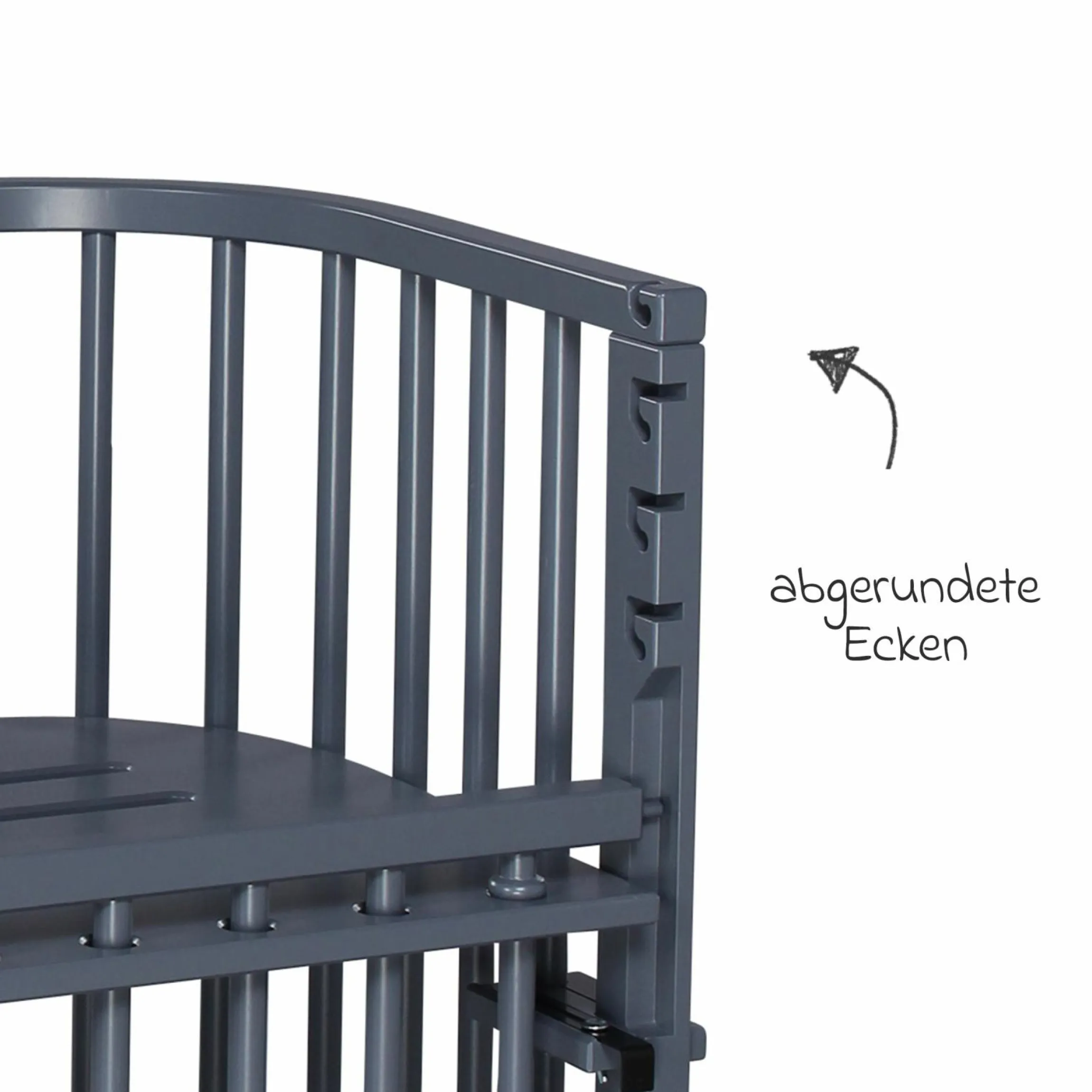 Beistellbett Boxspring Comfort Plus - Schiefergrau lackiert - Kollektion 2024