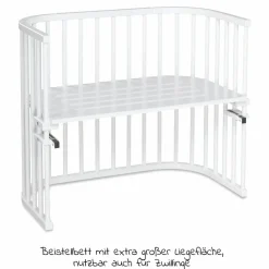 Beistellbett Boxspring inkl. Gratis Matratze Classic Soft - Weiß lackiert - Kollektion 2024