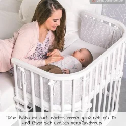 Beistellbett Boxspring inkl. Gratis Matratze Classic Soft - Weiß lackiert - Kollektion 2024