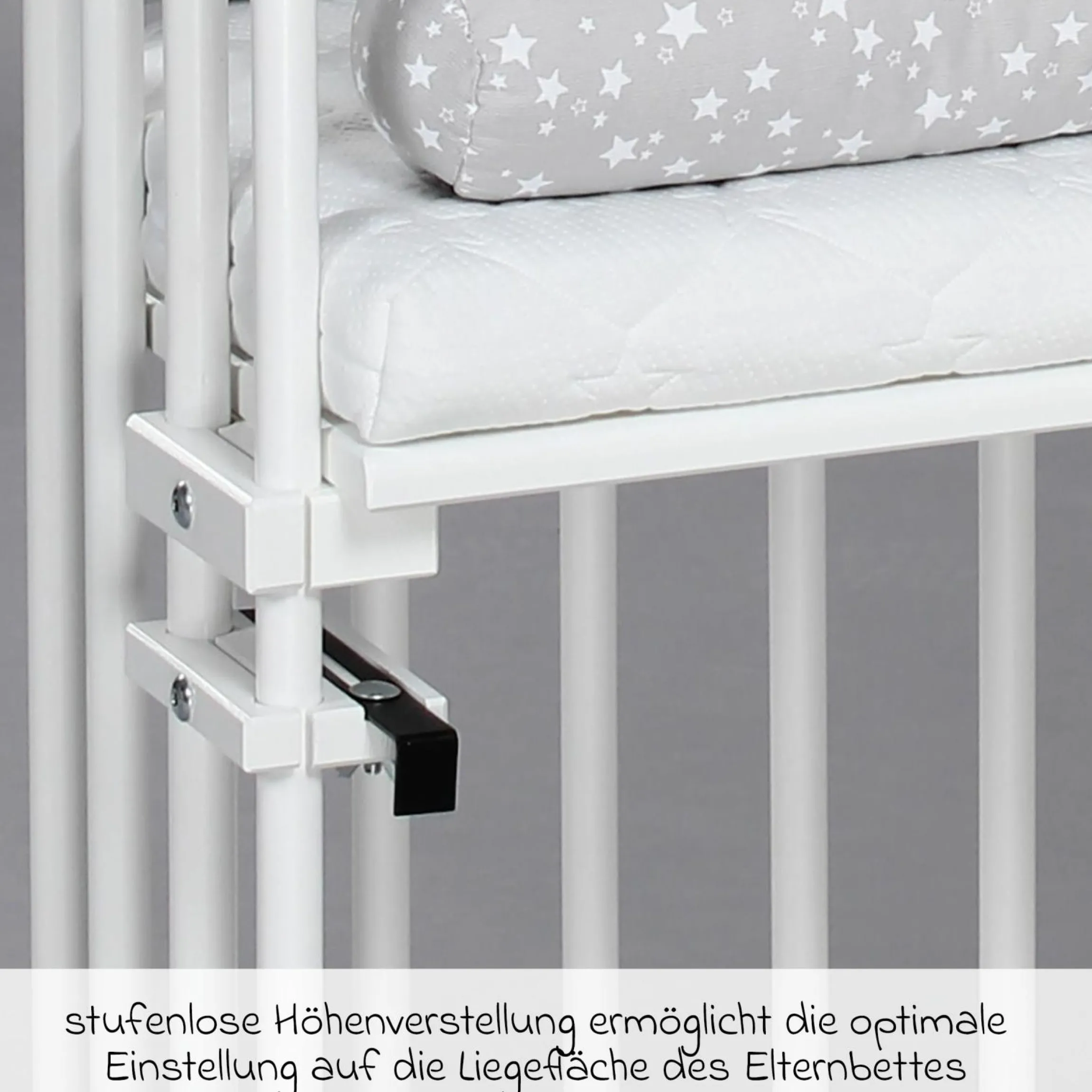 Beistellbett Boxspring inkl. Gratis Matratze Classic Soft - Weiß lackiert - Kollektion 2024