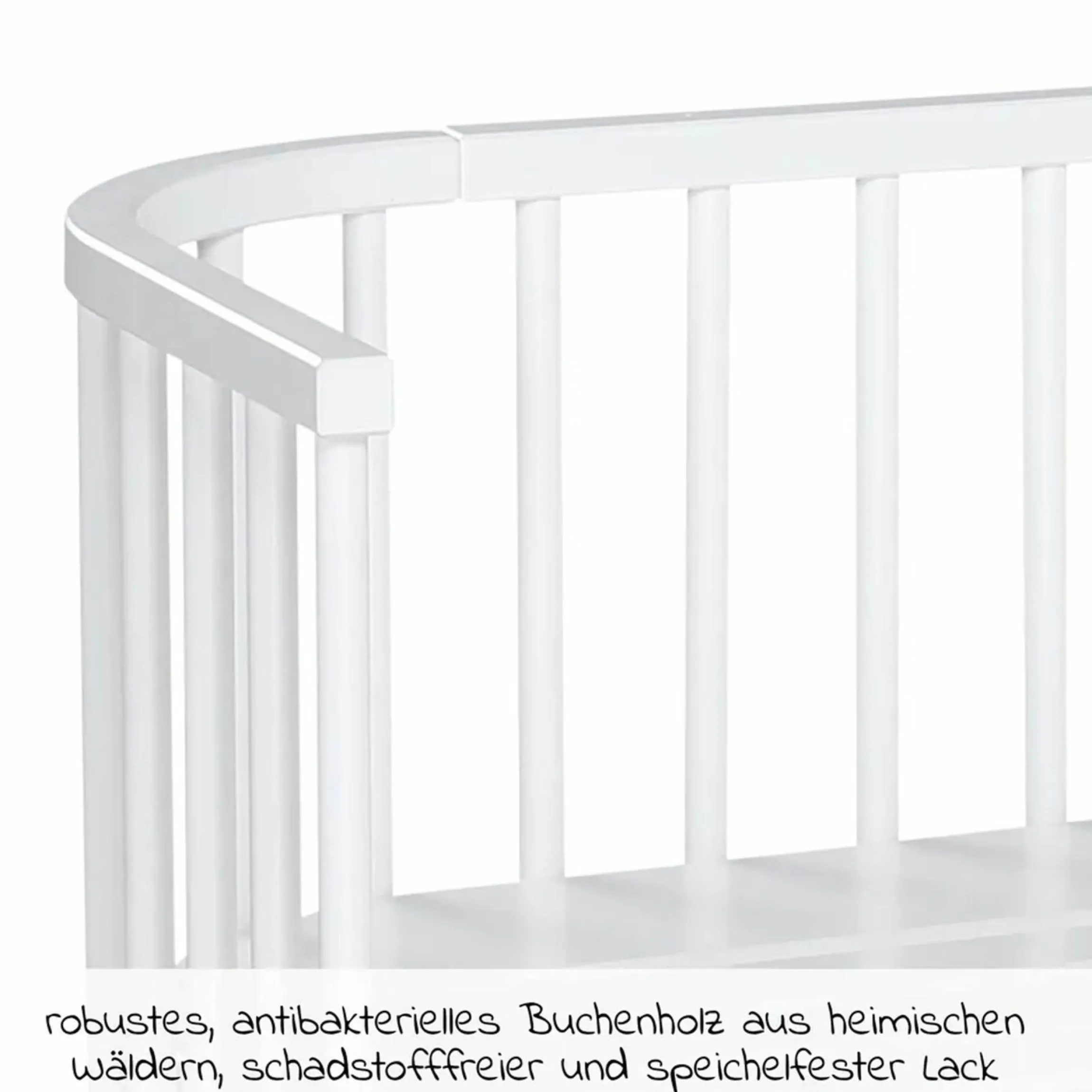 Beistellbett Boxspring inkl. Gratis Matratze Classic Soft - Weiß lackiert - Kollektion 2024