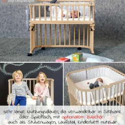 Beistellbett Boxspring inkl. Gratis Matratze Classic Soft - Natur unbehandelt - Kollektion 2024