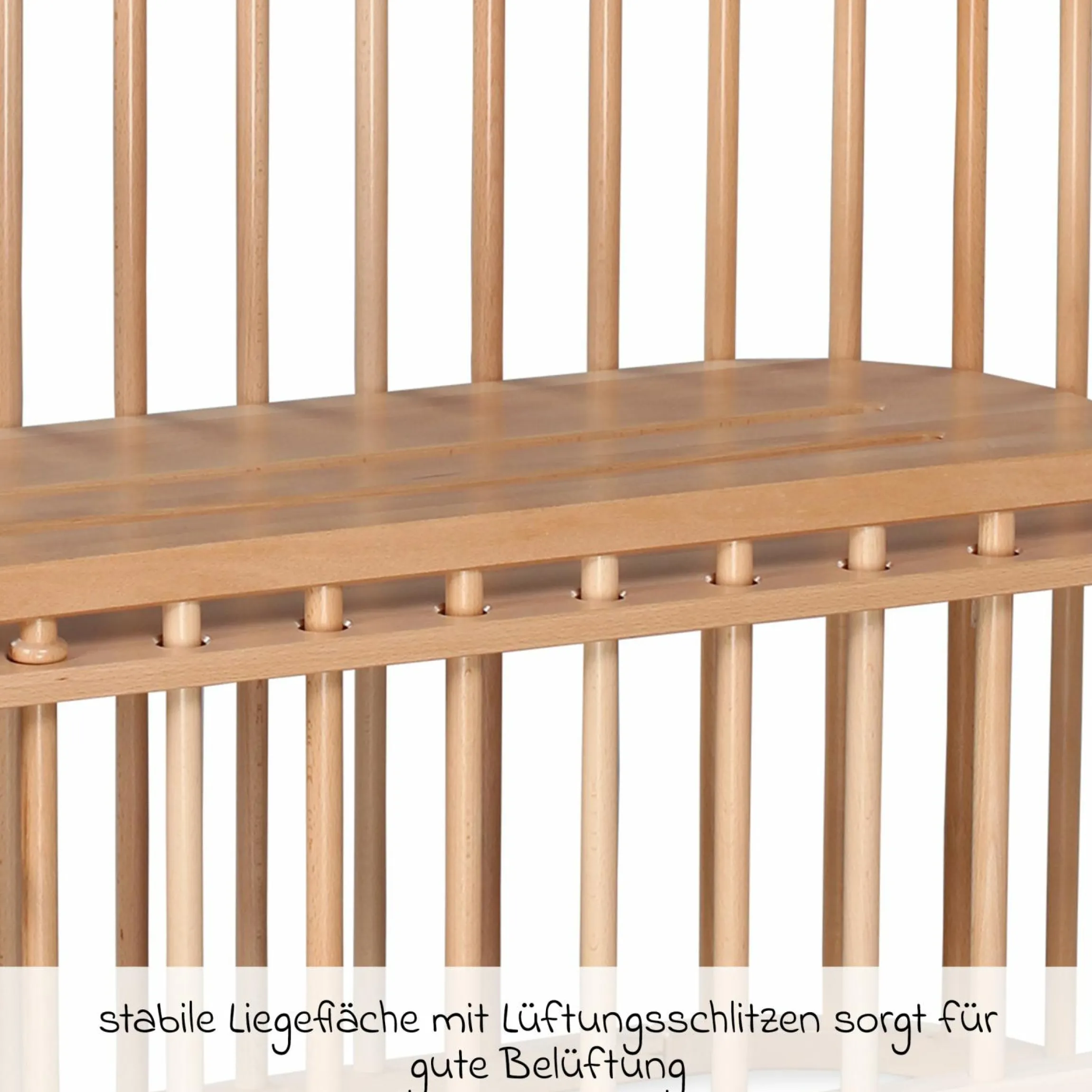 Beistellbett Maxi Comfort Plus - Natur lackiert - Kollektion 2024