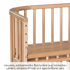 Beistellbett Maxi Comfort Plus - Natur lackiert - Kollektion 2024