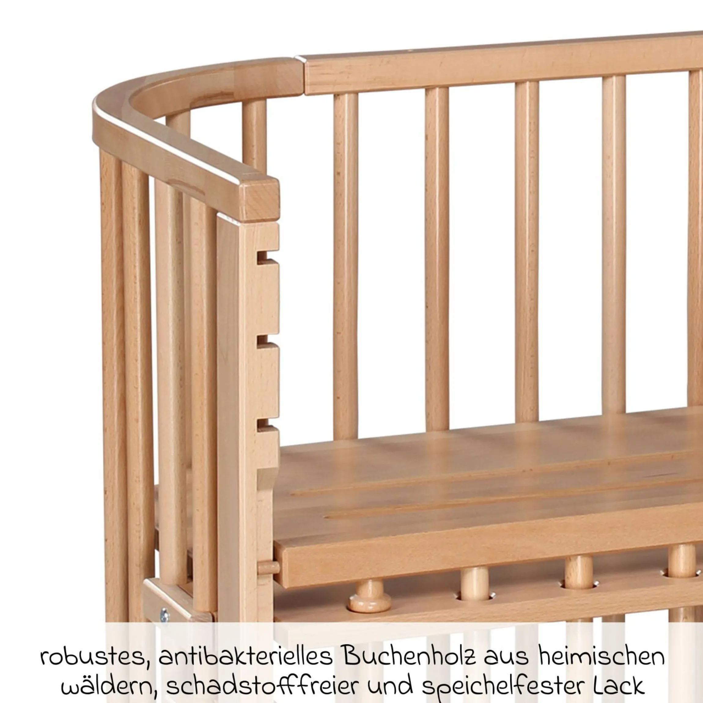 Beistellbett Maxi Comfort Plus - Natur lackiert - Kollektion 2024