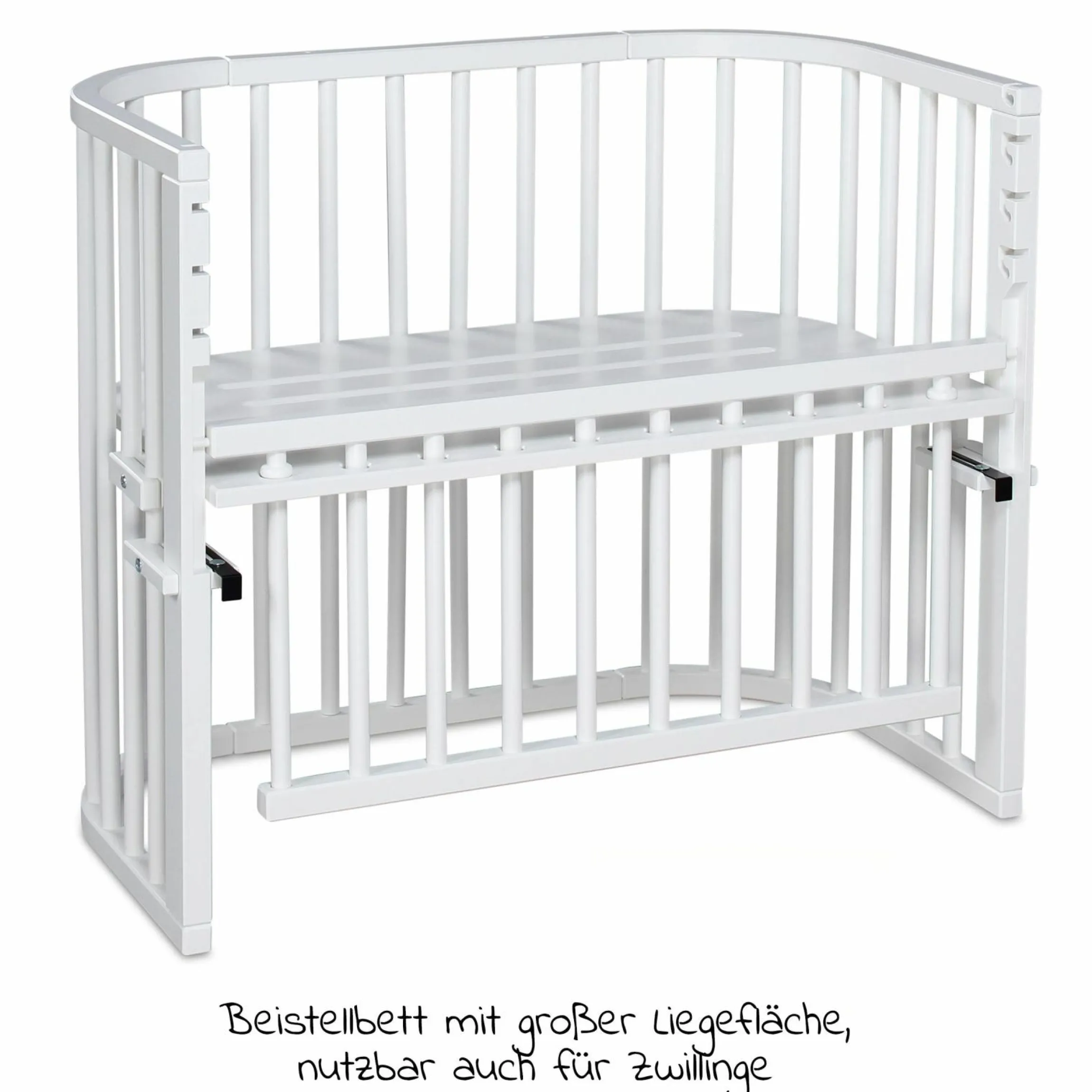 Beistellbett Maxi Comfort Plus - Weiß lackiert - Kollektion 2024