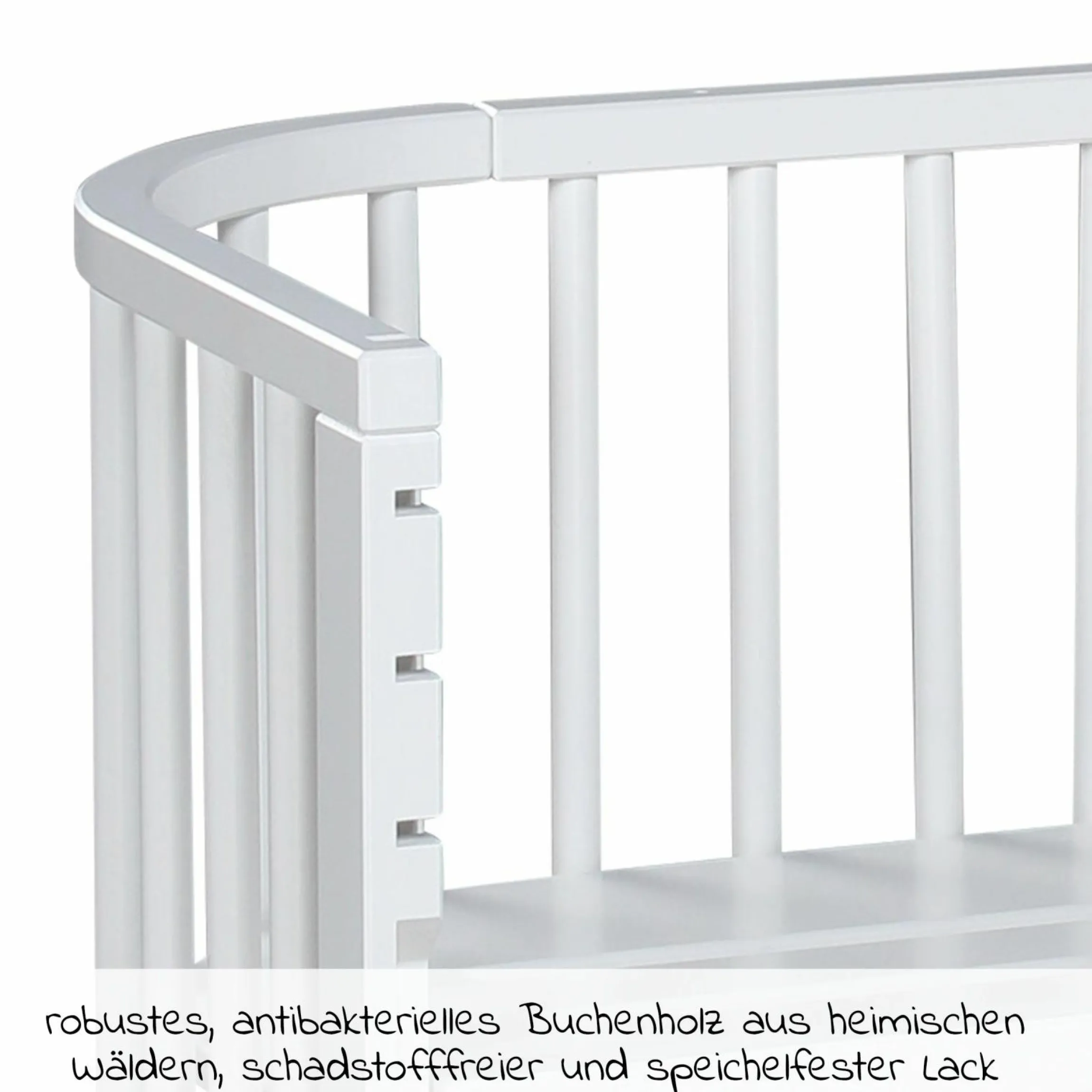 Beistellbett Maxi Comfort Plus - Weiß lackiert - Kollektion 2024