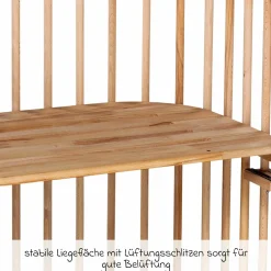 Beistellbett Maxi extra Groß - auch für Zwillinge - Kernbuche geölt - Kollektion 2024