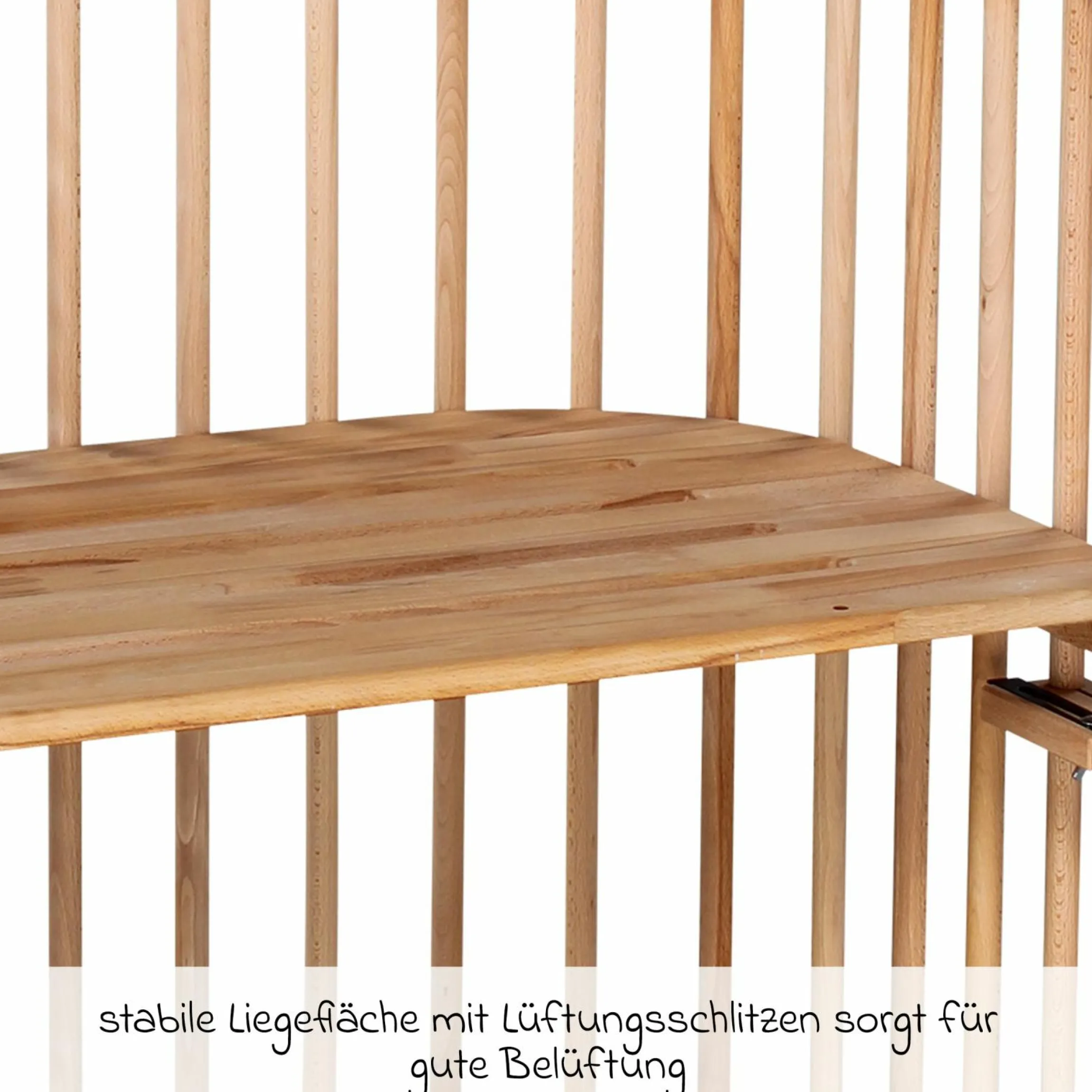 Beistellbett Maxi extra Groß - auch für Zwillinge - Kernbuche geölt - Kollektion 2024