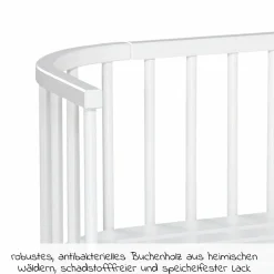 Beistellbett Maxi extra groß - auch für Zwillinge inkl. Gratis Matratze Classic Soft - Weiß lackiert - Kollektion 2024