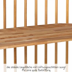 Beistellbett Maxi extra Groß - auch für Zwillinge - Natur lackiert - Kollektion 2024