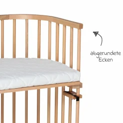 Beistellbett Maxi extra Groß - auch für Zwillinge - Natur lackiert - Kollektion 2024