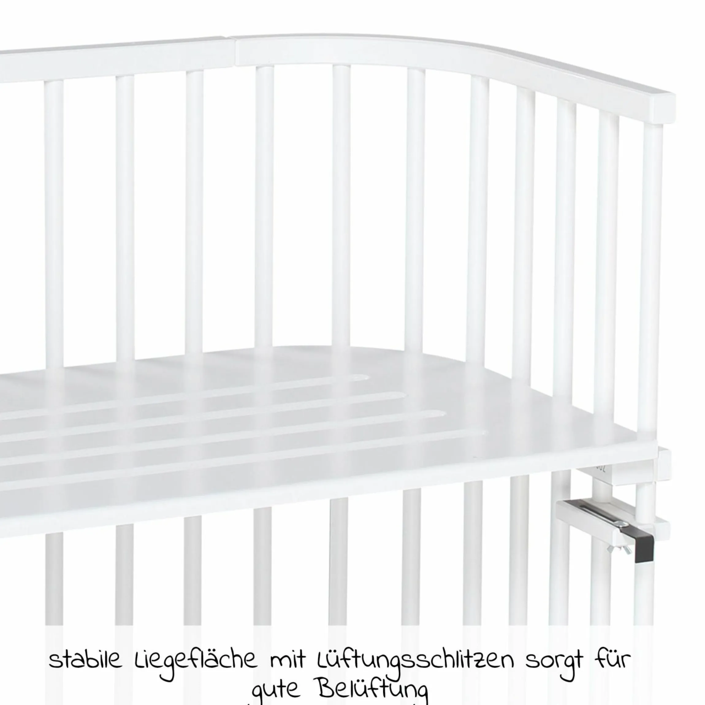 Beistellbett Maxi extra Groß - auch für Zwillinge - Weiß lackiert - Kollektion 2024