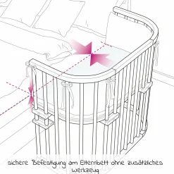 Beistellbett Maxi extra Groß - auch für Zwillinge - Natur unbehandelt - Kollektion 2024