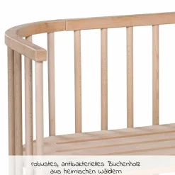 Beistellbett Maxi extra groß - auch für Zwillinge inkl. Gratis Matratze Classic Soft - Natur unbehandelt - Kollektion 2024