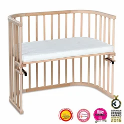 Beistellbett Maxi extra groß - auch für Zwillinge inkl. Gratis Matratze Classic Soft - Natur unbehandelt - Kollektion 2024