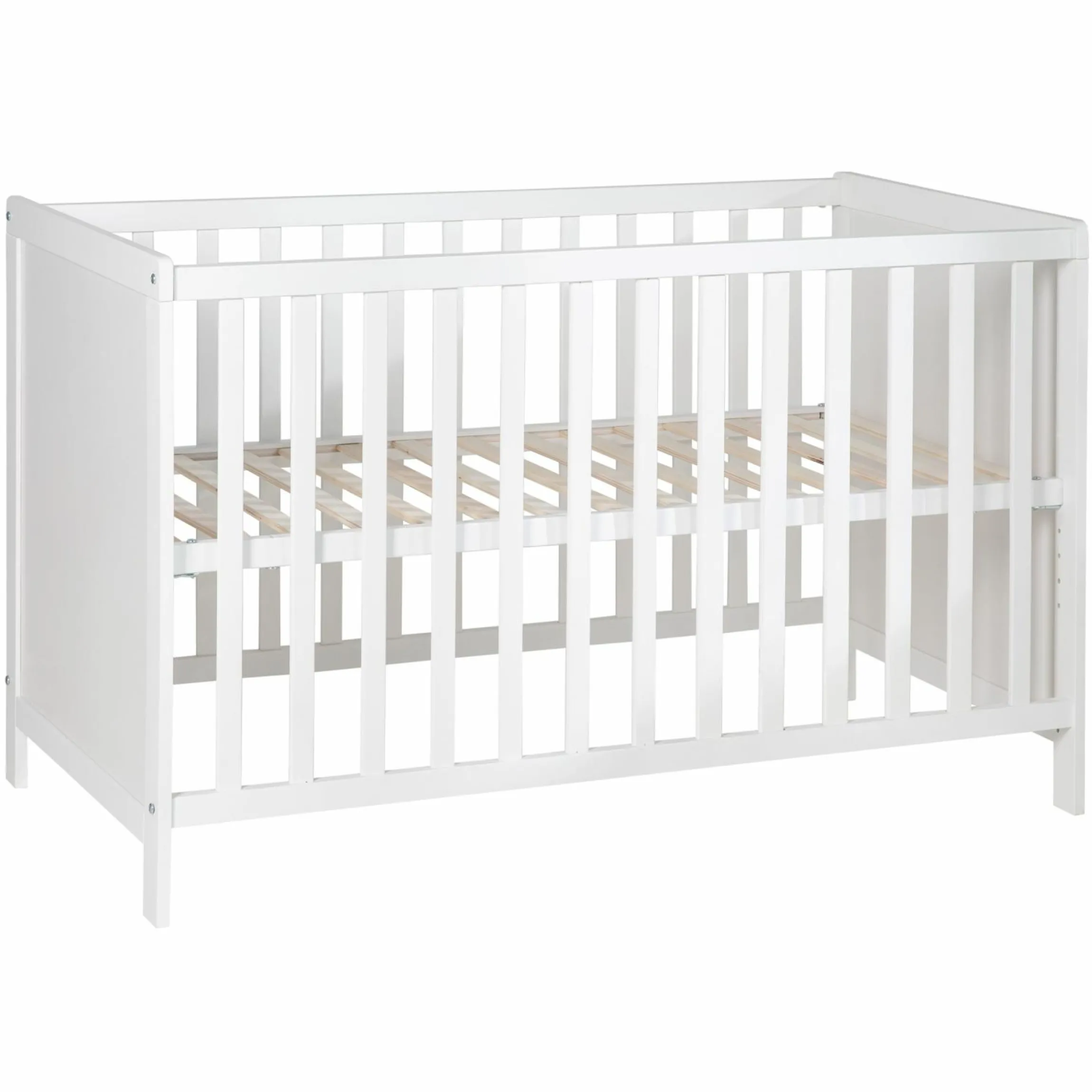 Beistellbett mit safe asleep Matratze, 6-fach höhenverstellbarem Lattenrost & 5 Schlupfsprossen 60 x 120 cm - Universal - Weiß
