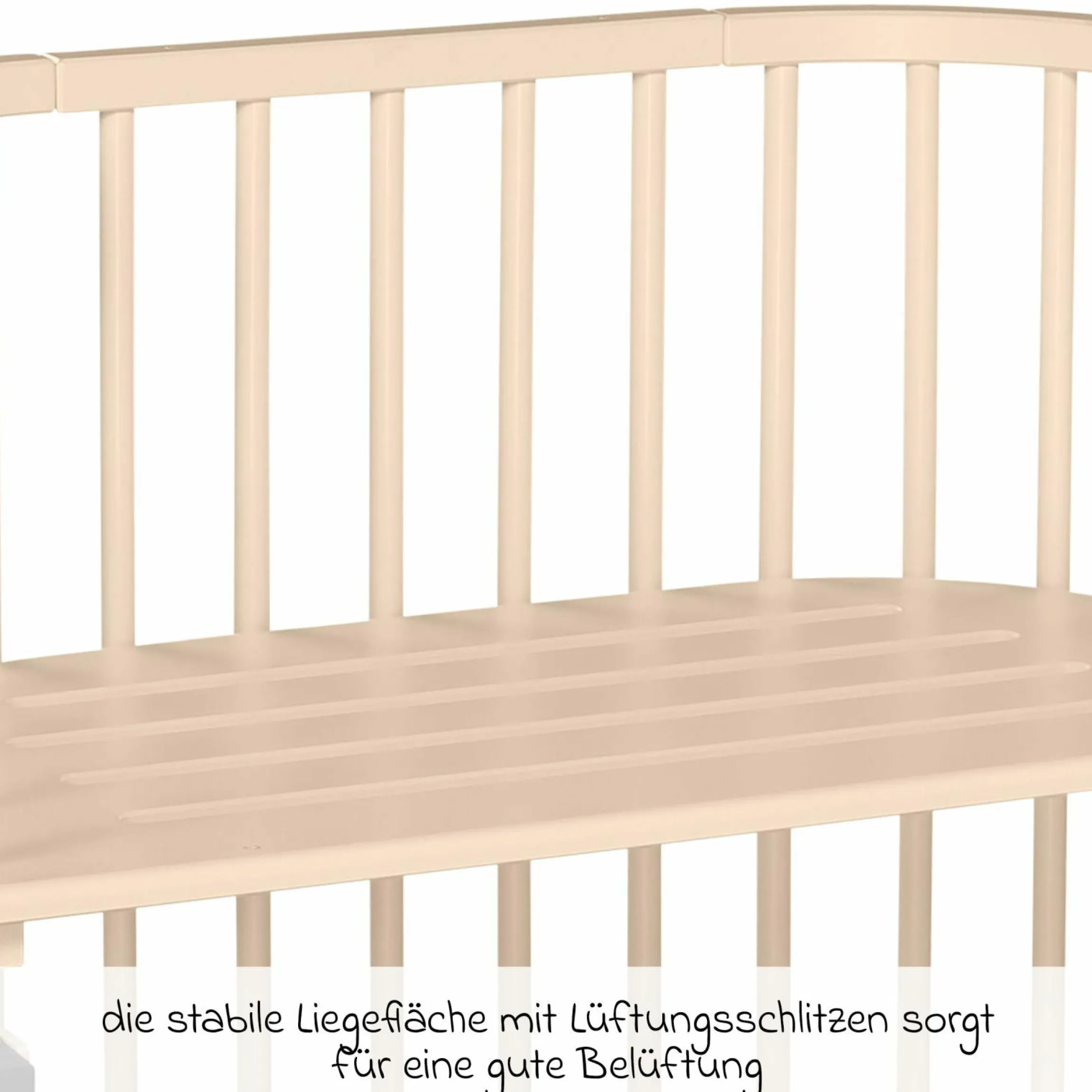 Beistellbett Original - Beige lackiert - Kollektion 2024