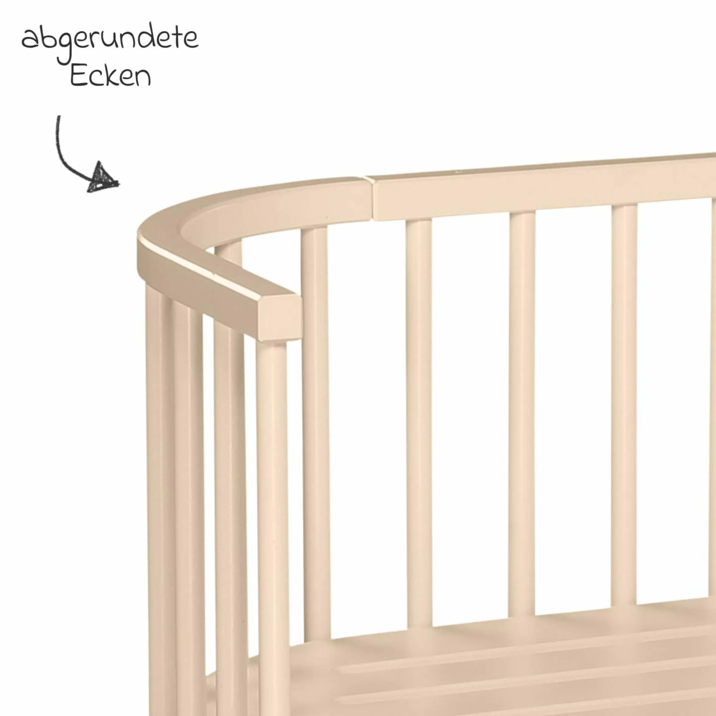 Beistellbett Original - Beige lackiert - Kollektion 2024