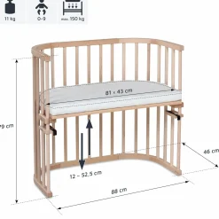 Beistellbett Original - Natur unbehandelt - Kollektion 2024