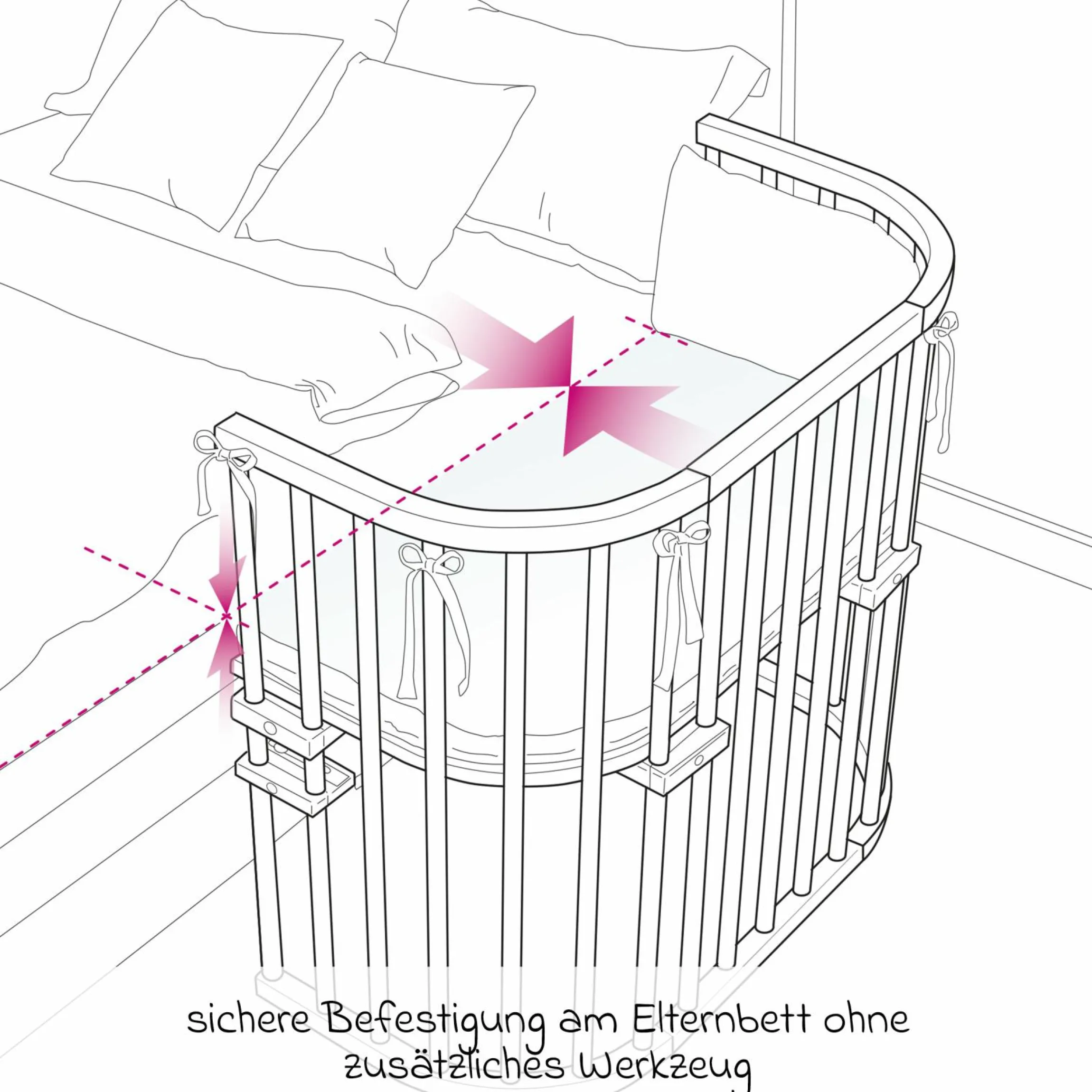Beistellbett Original - Schiefergrau lackiert - Kollektion 2024