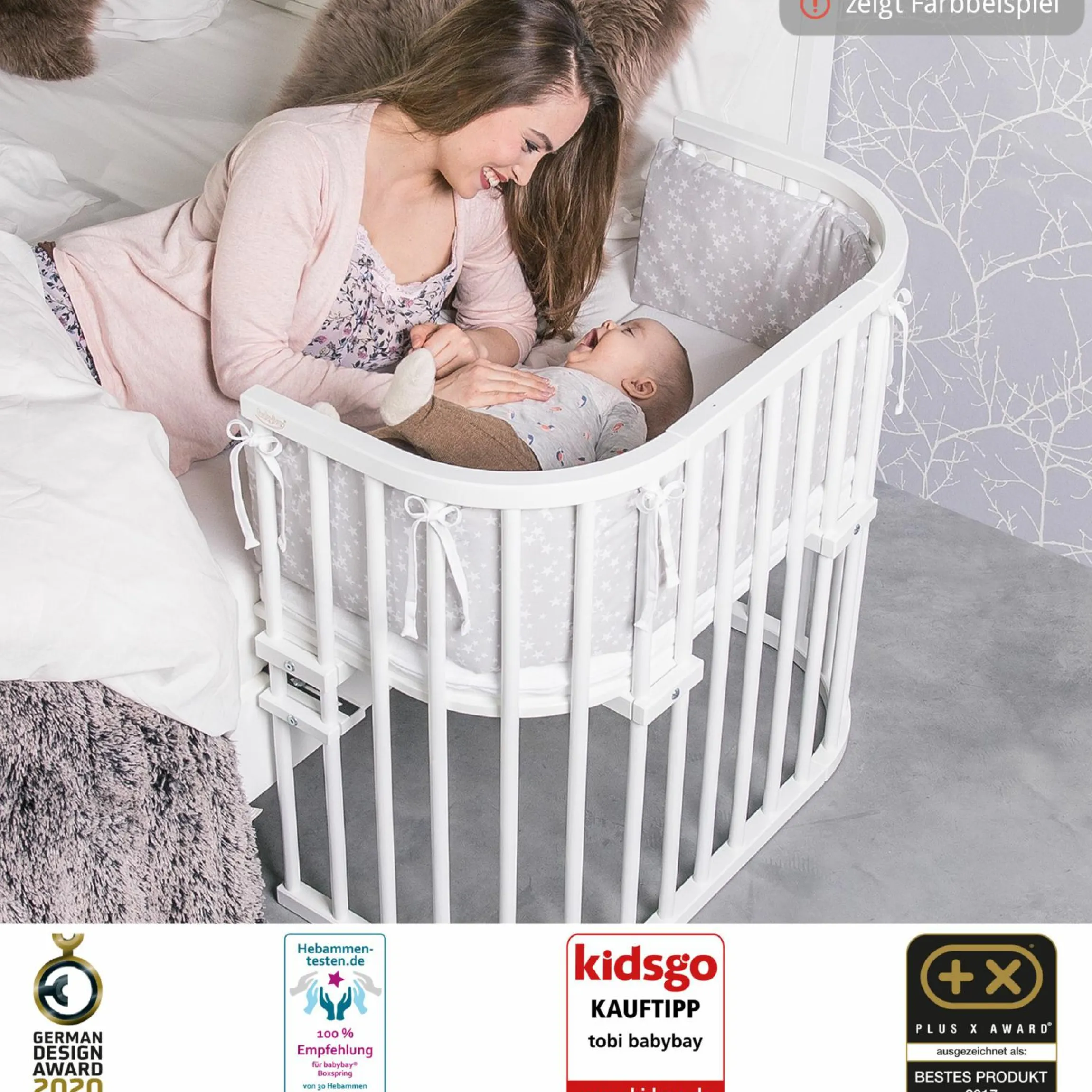 Beistellbett Original - Schiefergrau lackiert - Kollektion 2024