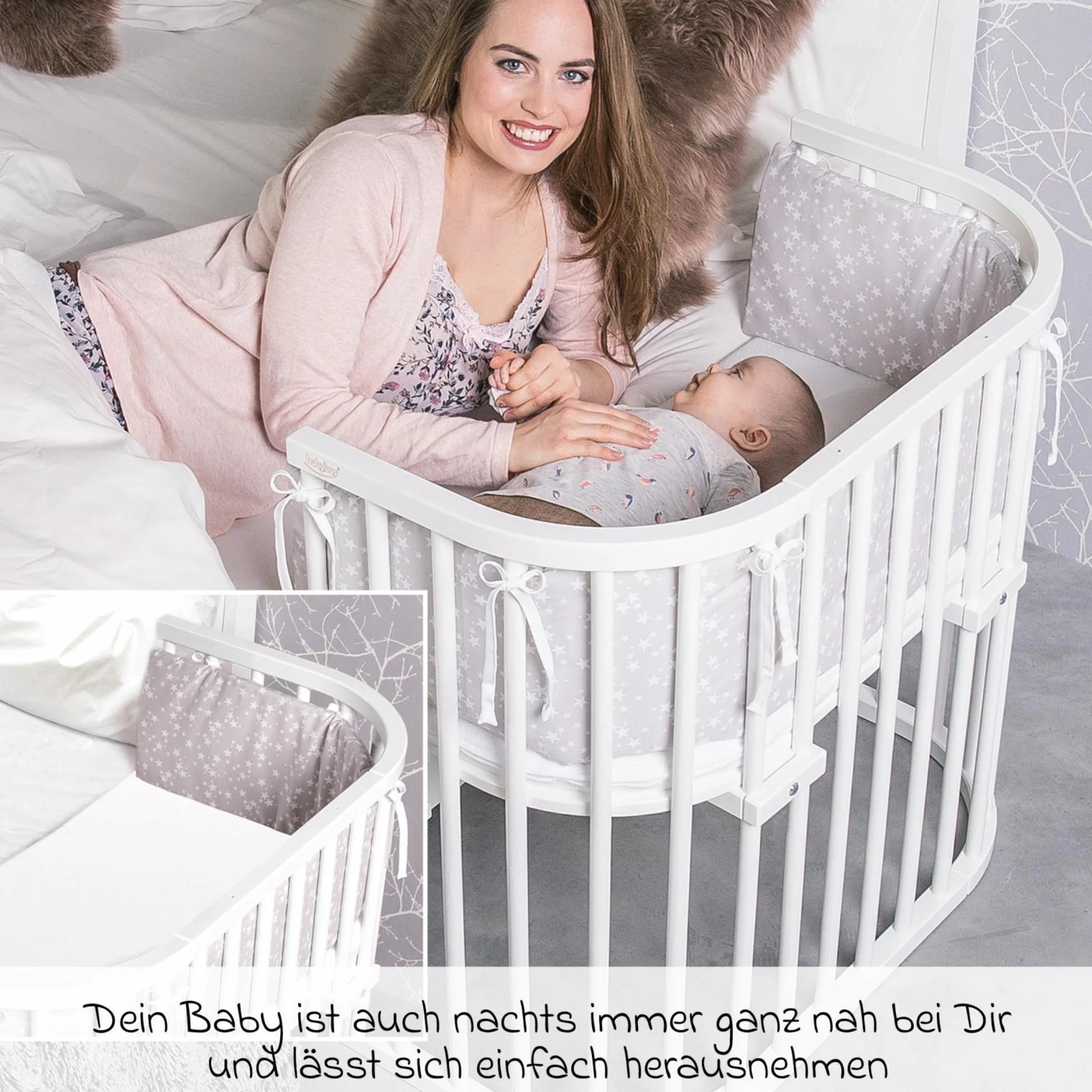 Beistellbett Original - Weiß lackiert - Kollektion 2024