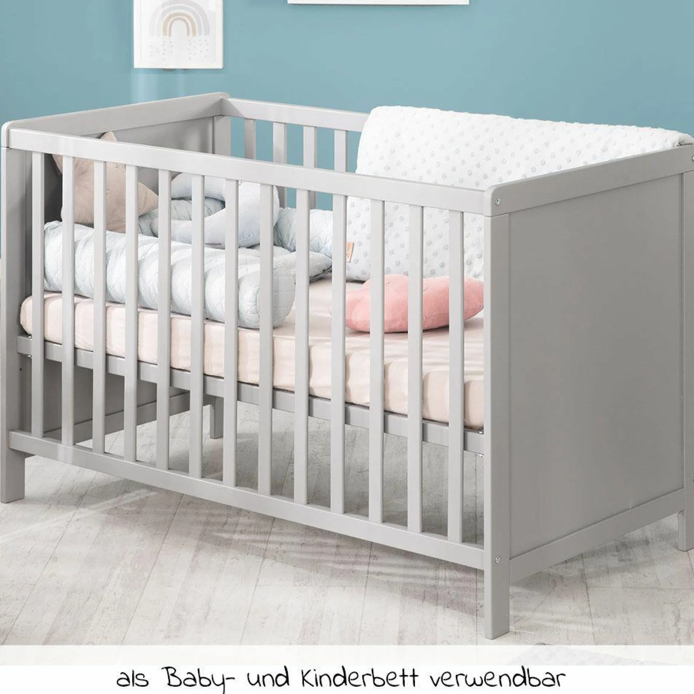 Beistellbett und Kinderbett Hamburg 60 x 120 cm - Taupe